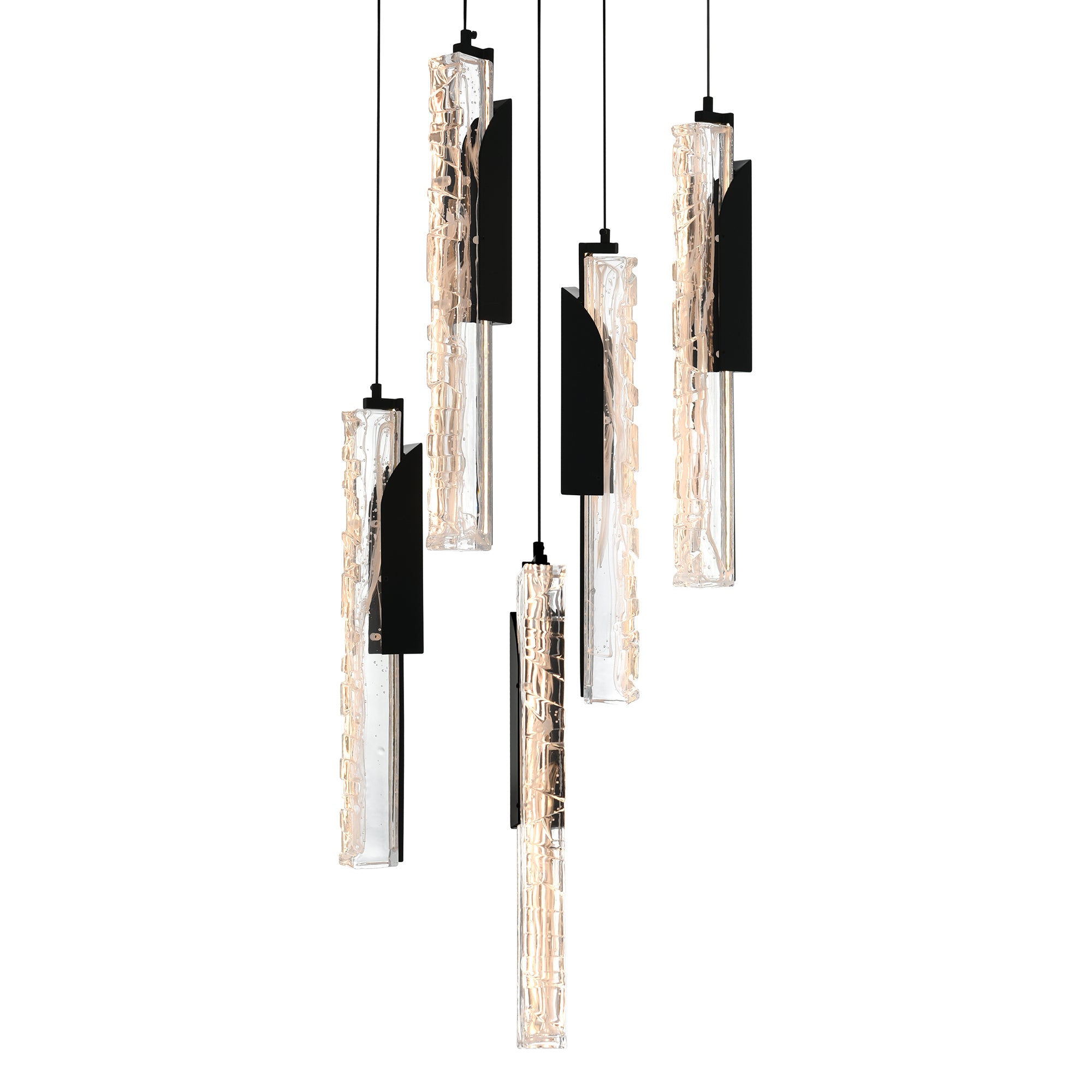 Valira Pendants Black LED 12in Glass
