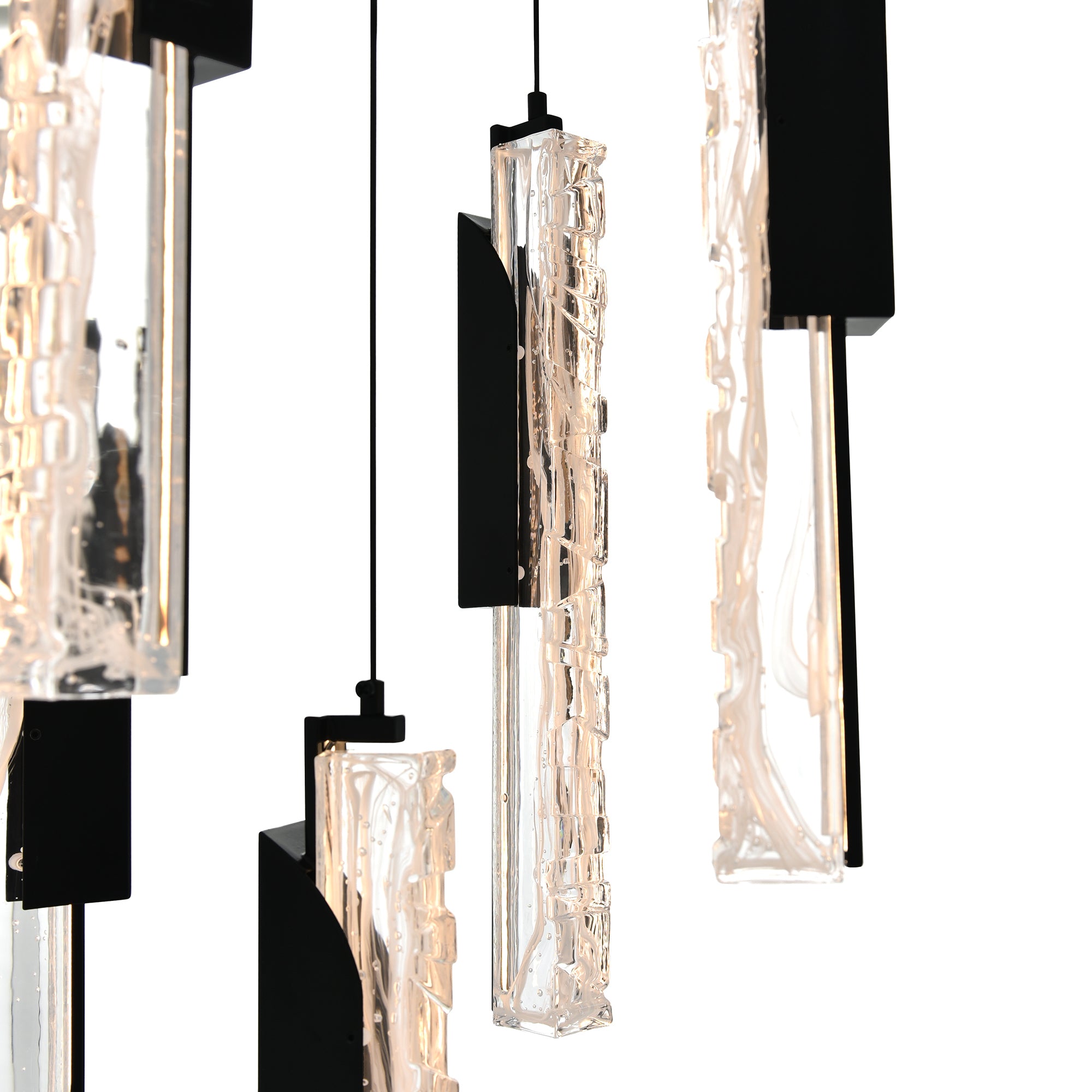 Valira Pendants Black LED 12in Glass