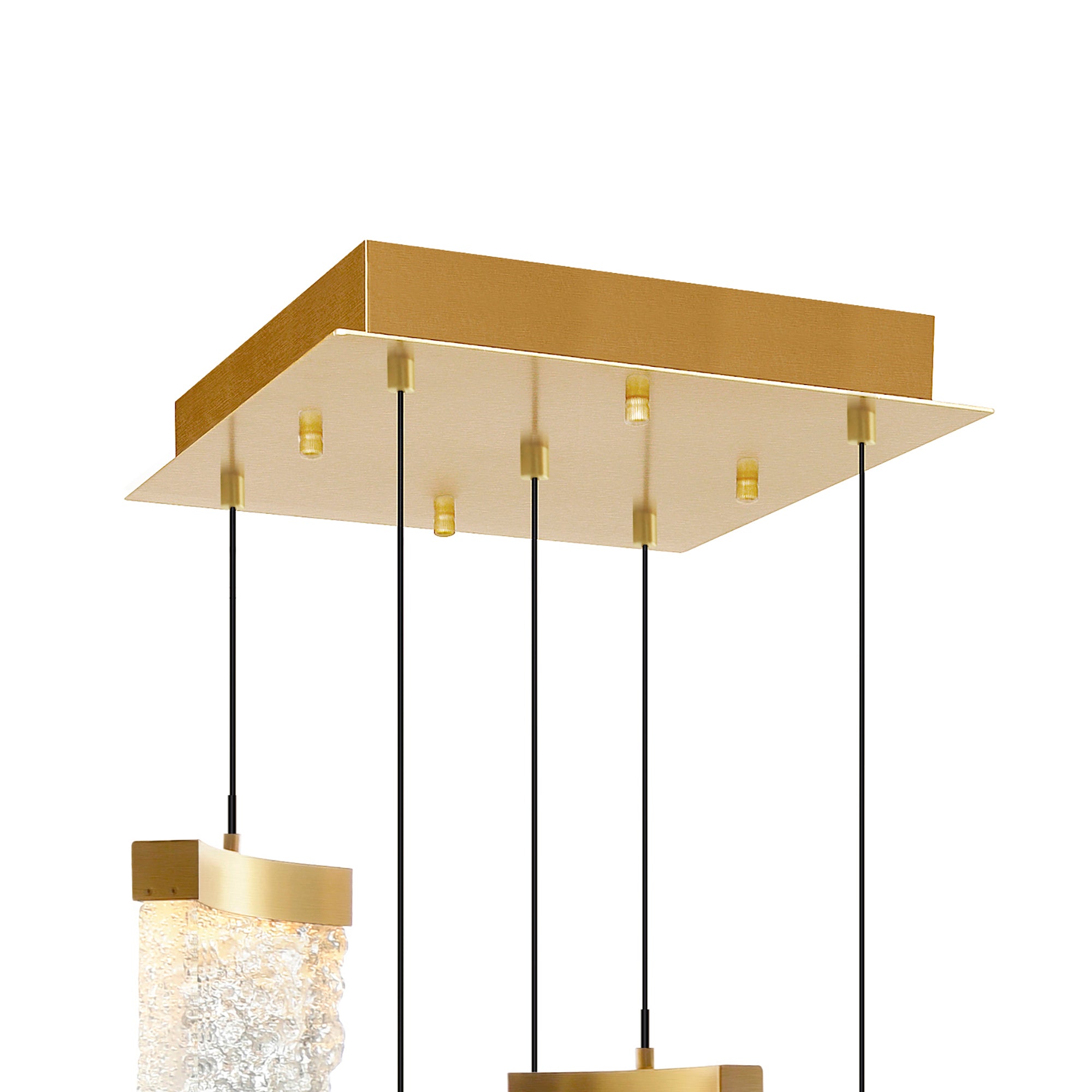 Lava Pendants Integrated LED Brass Glass