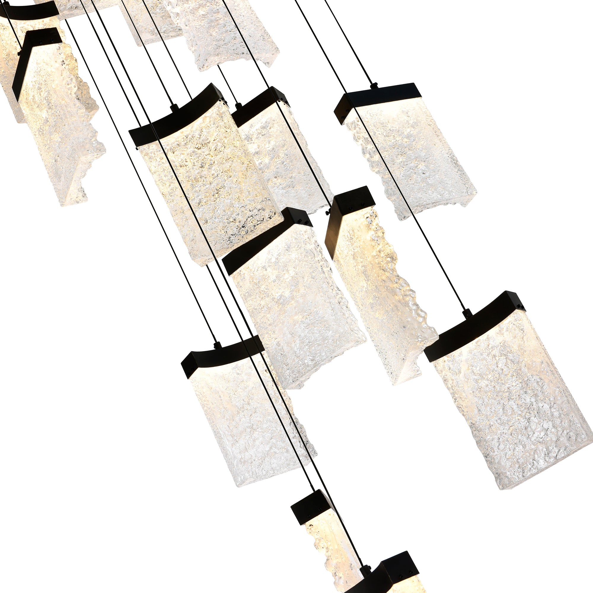 Lava Chandeliers Black Integrated LED 24in
