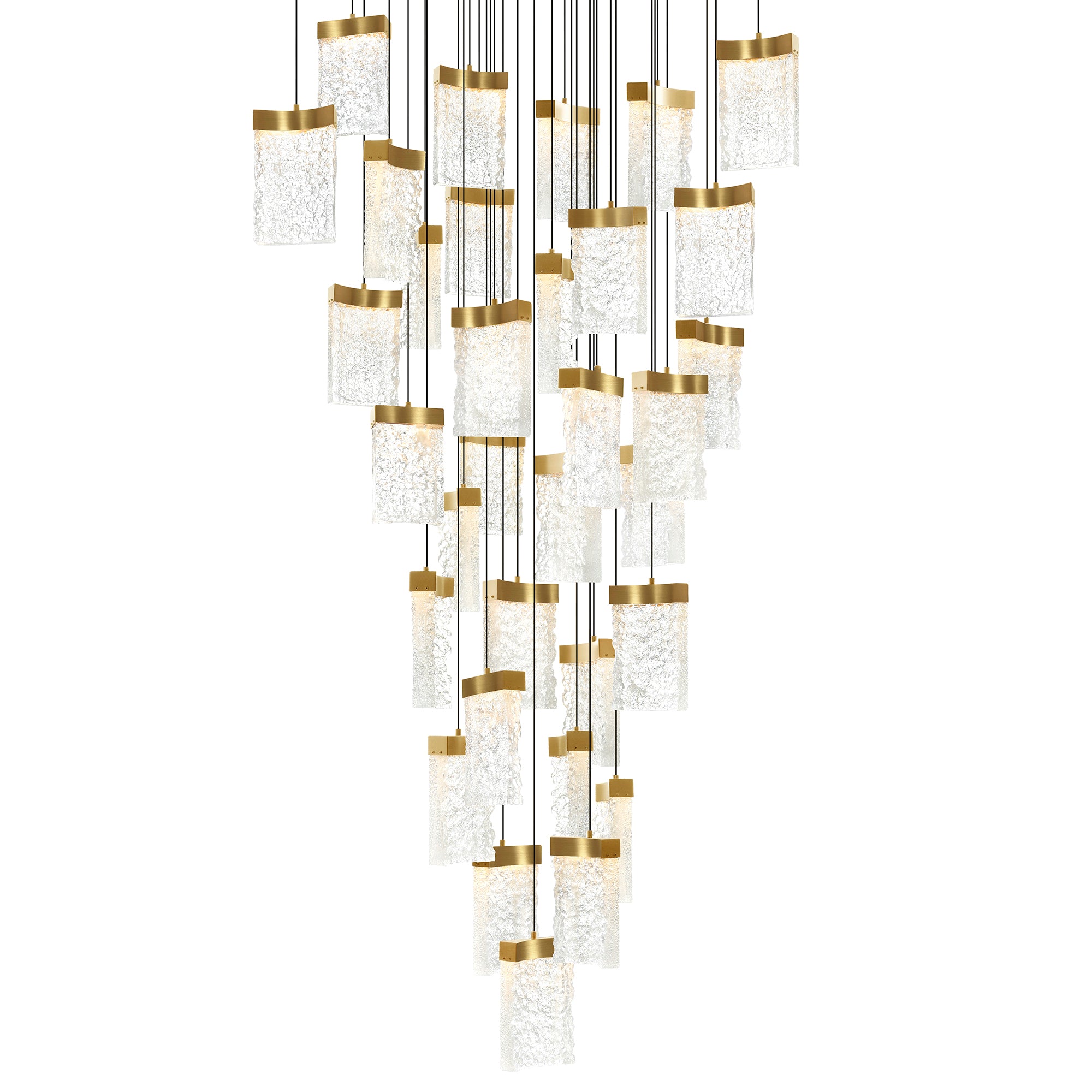 Lava Chandeliers Brass Integrated LED 36in