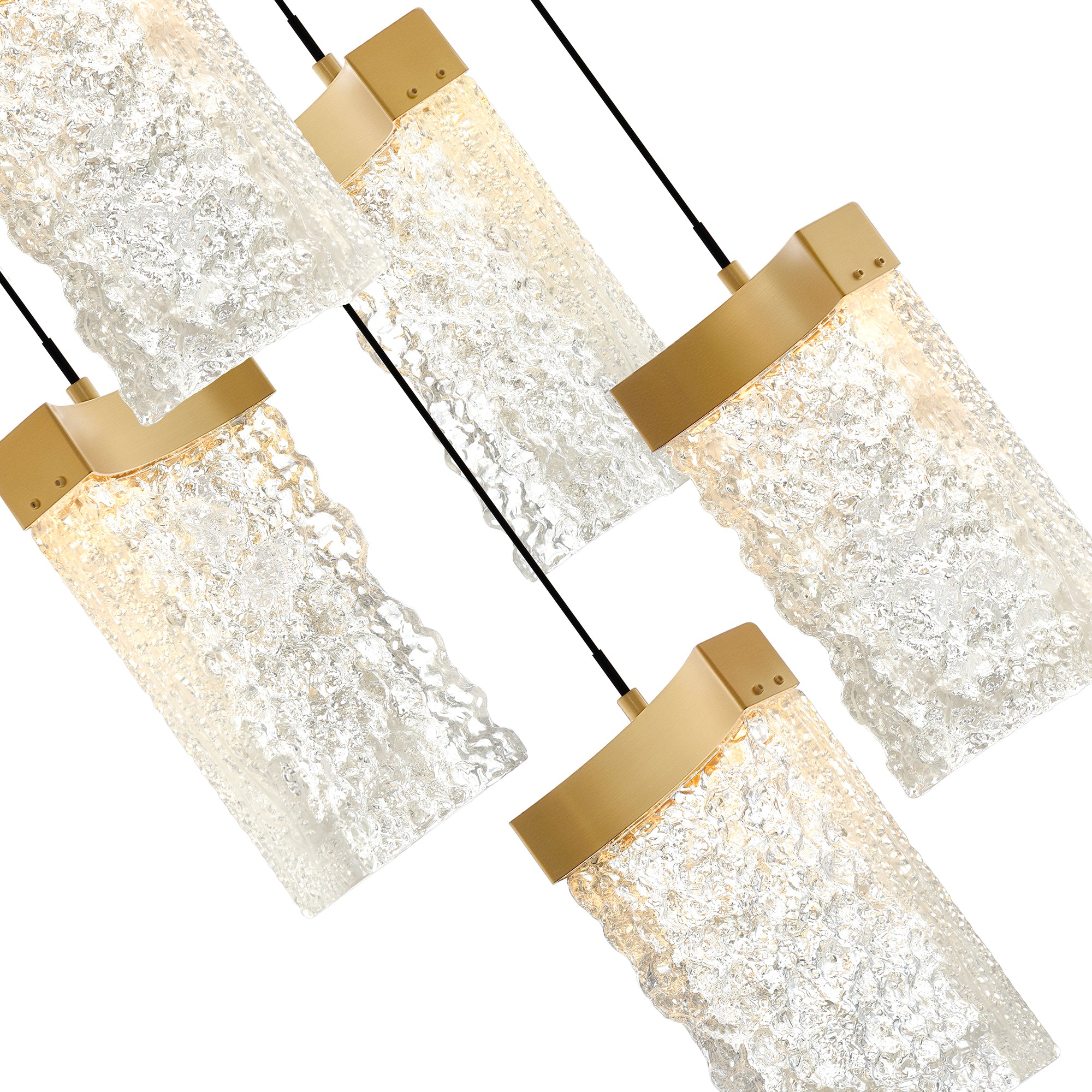 Lava Chandeliers Brass Integrated LED 36in