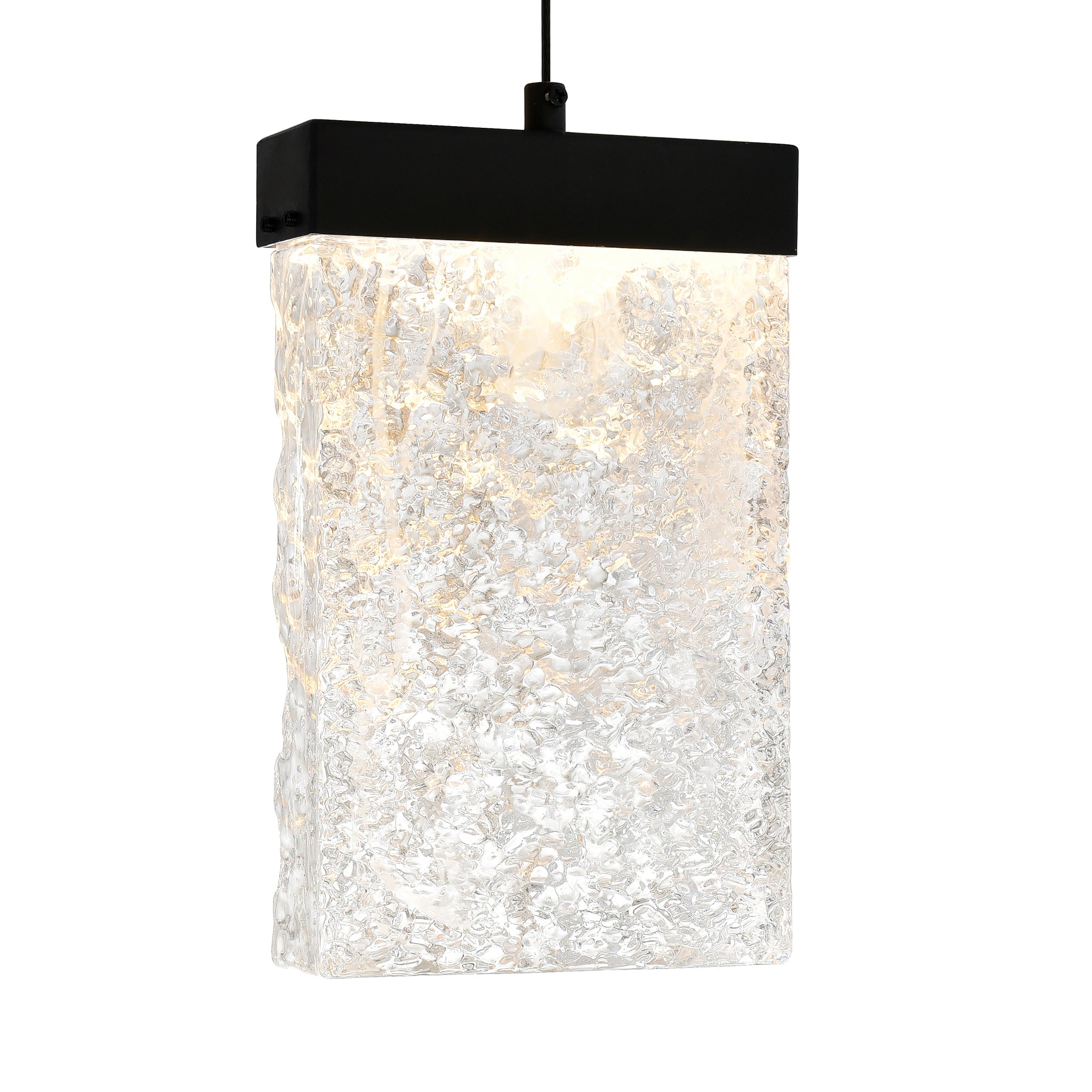 Lava Chandeliers 48in Black Glass LED
