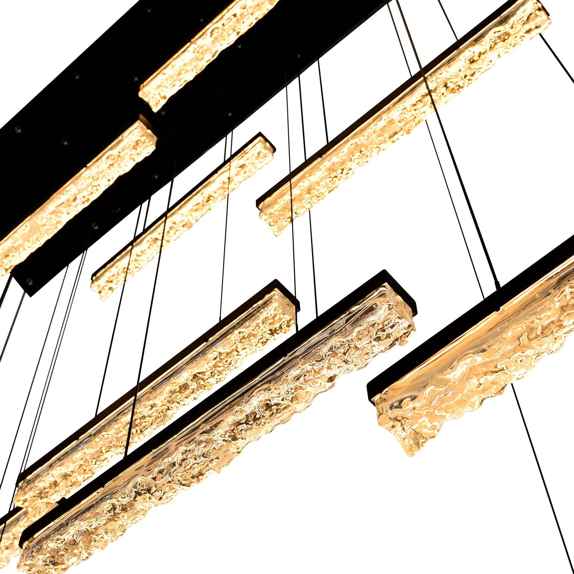 Stagger Chandeliers LED 48 Black Finish
