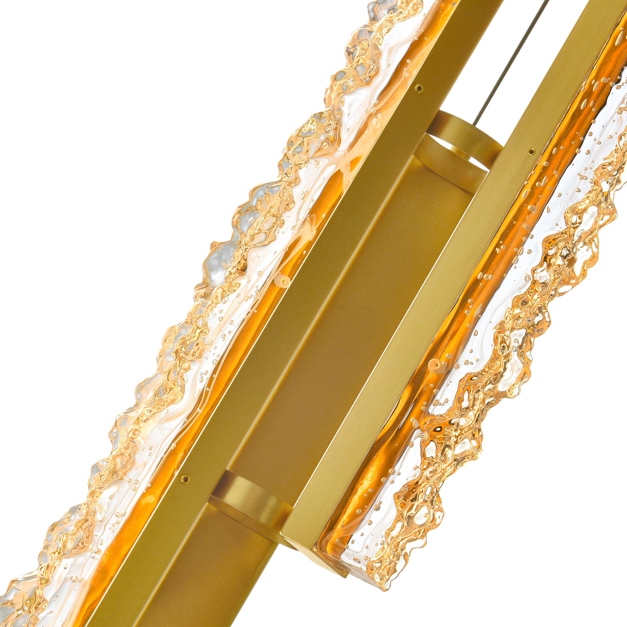 Stagger Pendants Brass LED 6in Handcrafted
