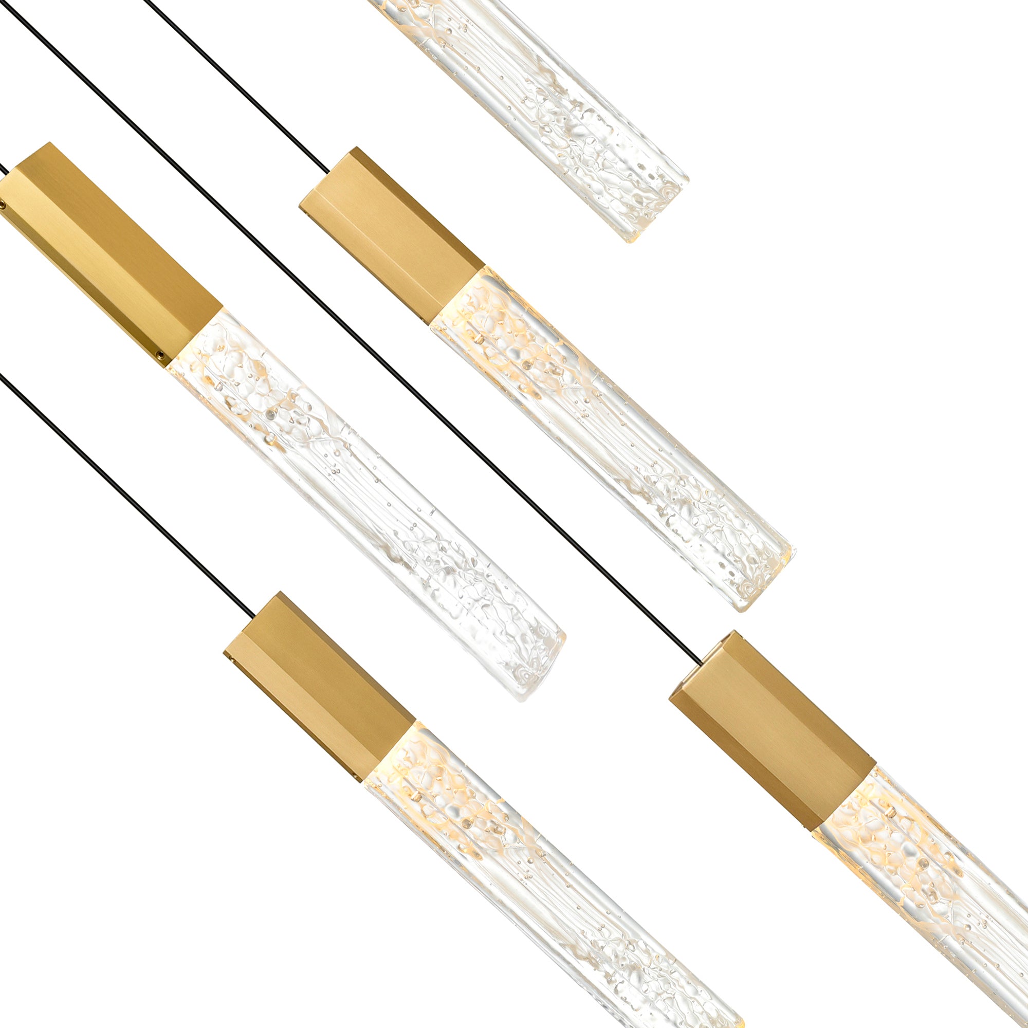 Greta Chandeliers Brass Handmade Glass