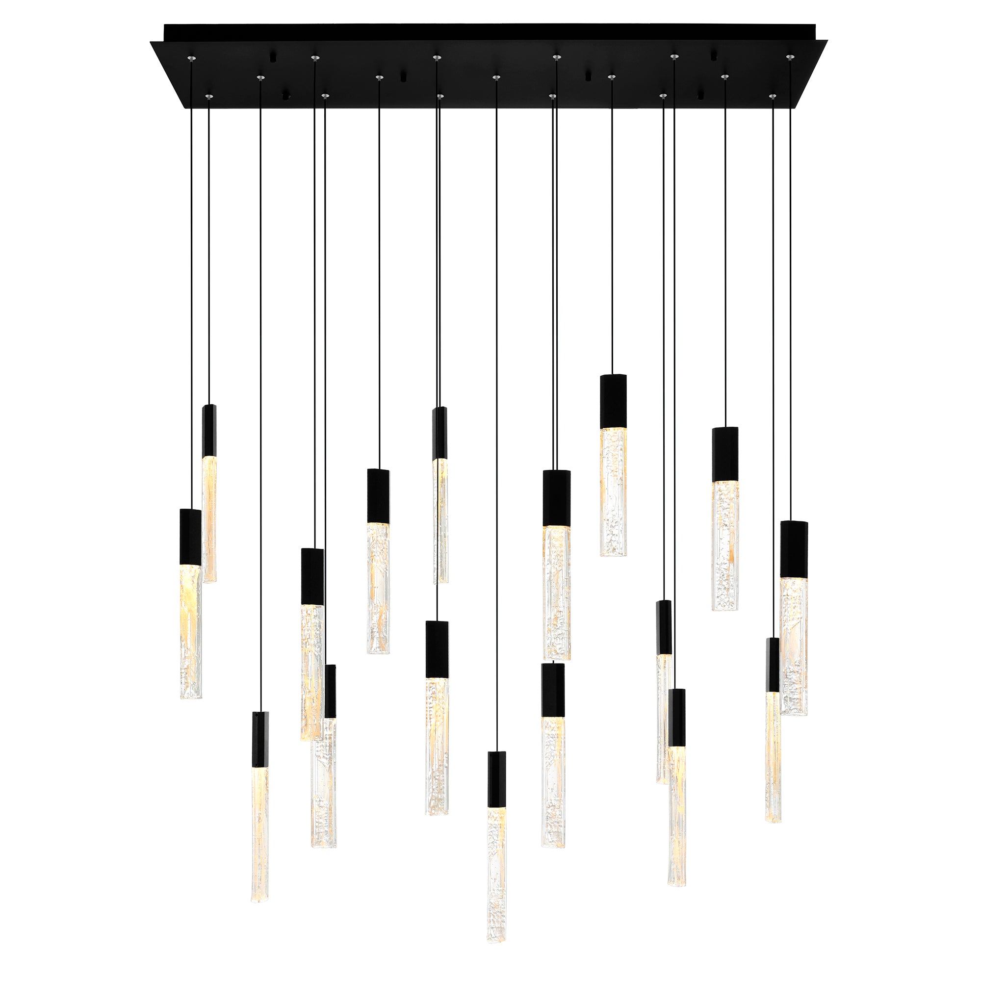 Greta Chandeliers 48in Black LED Handmade Glass