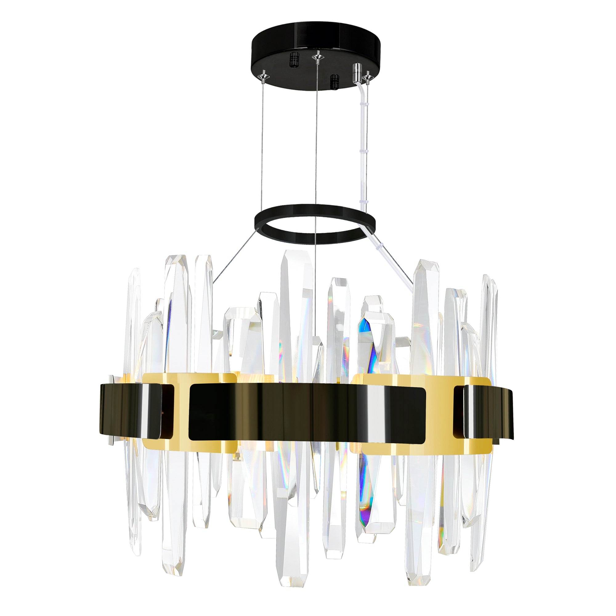 Aya Chandeliers Integrated LED Pearl Black