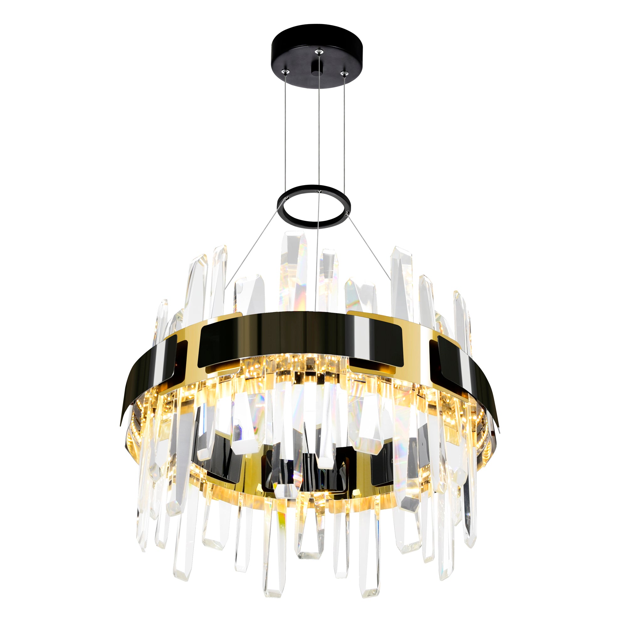 Aya Chandeliers Integrated LED Pearl Black