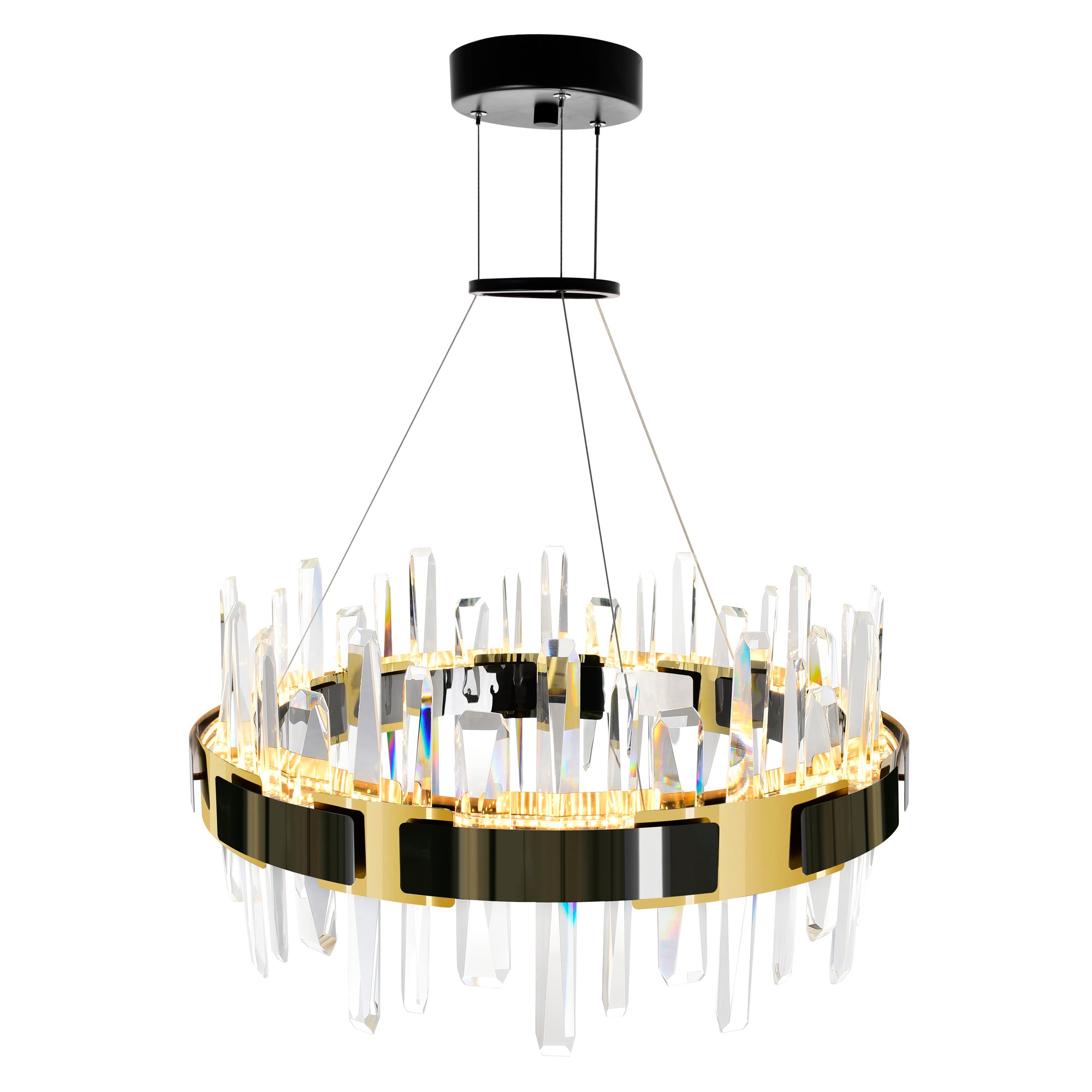 Aya Chandeliers 24 Inch Pearl Black LED