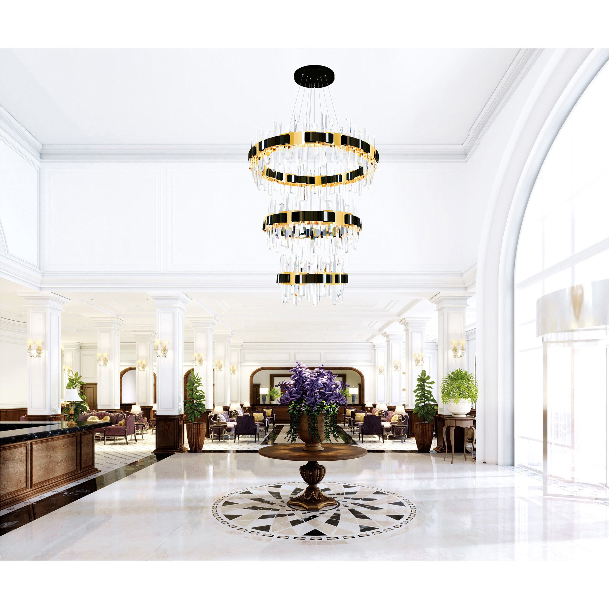Aya Chandeliers 32 Inch Pearl Black LED