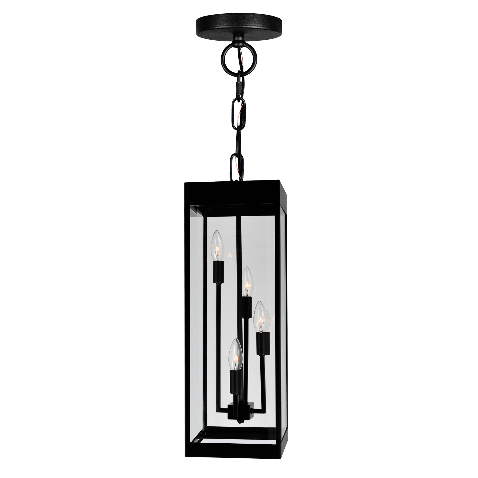 Windsor Outdoor Hanging Lights Black 4 Lights