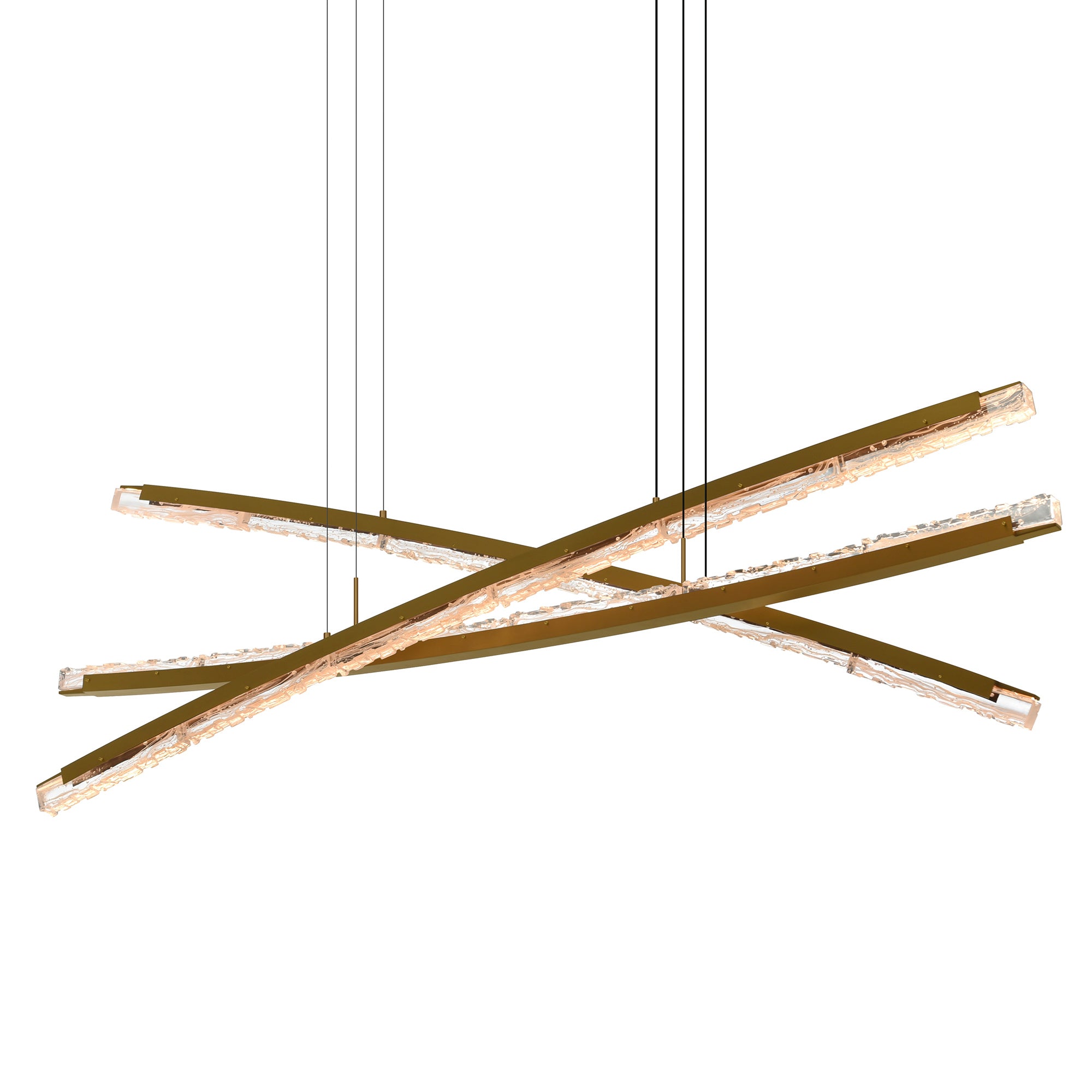 Saber Chandeliers Handcrafted Glass Brass LED
