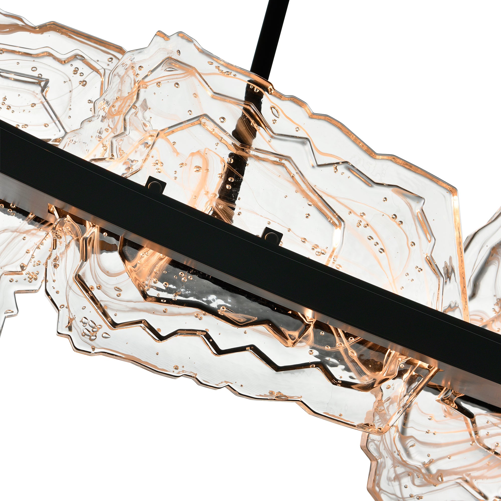 Arcus Chandeliers Integrated LED Black Glass