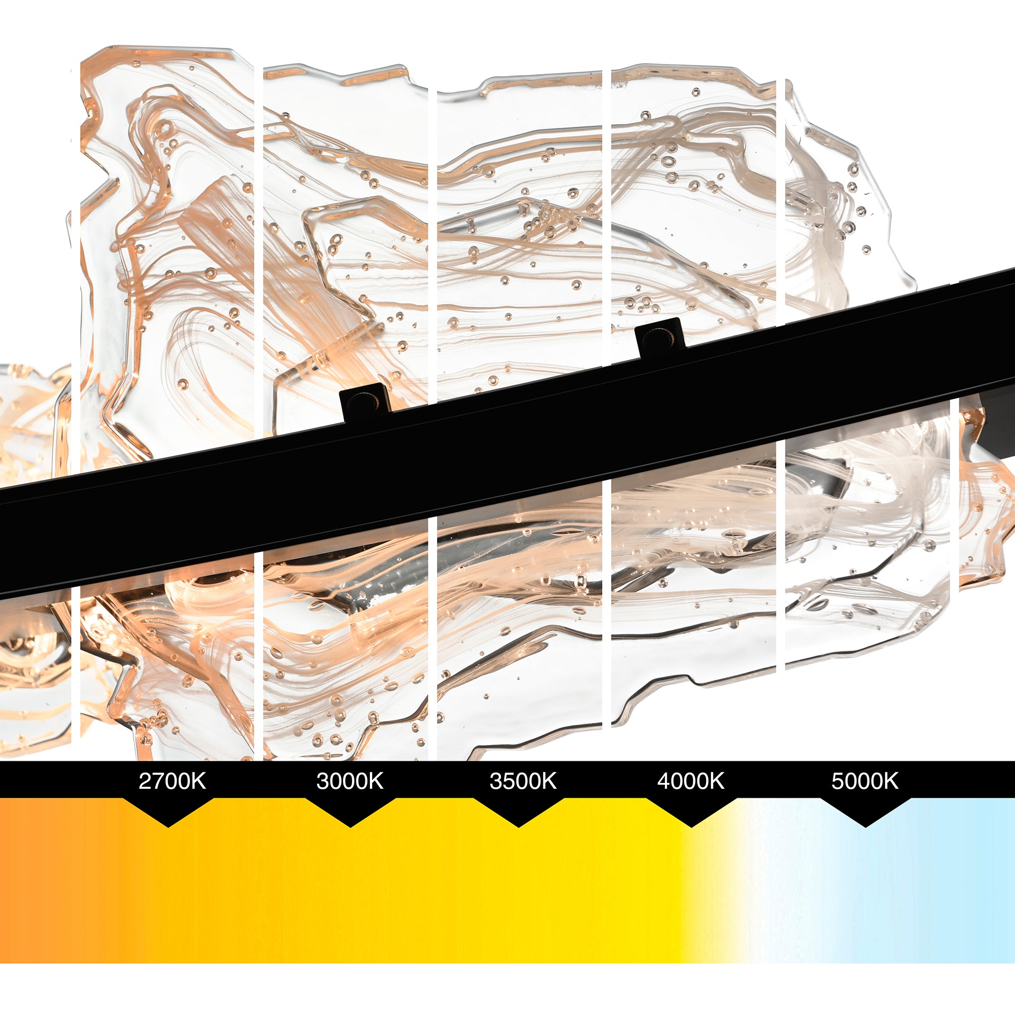 Arcus Chandeliers LED Black 70in Glass