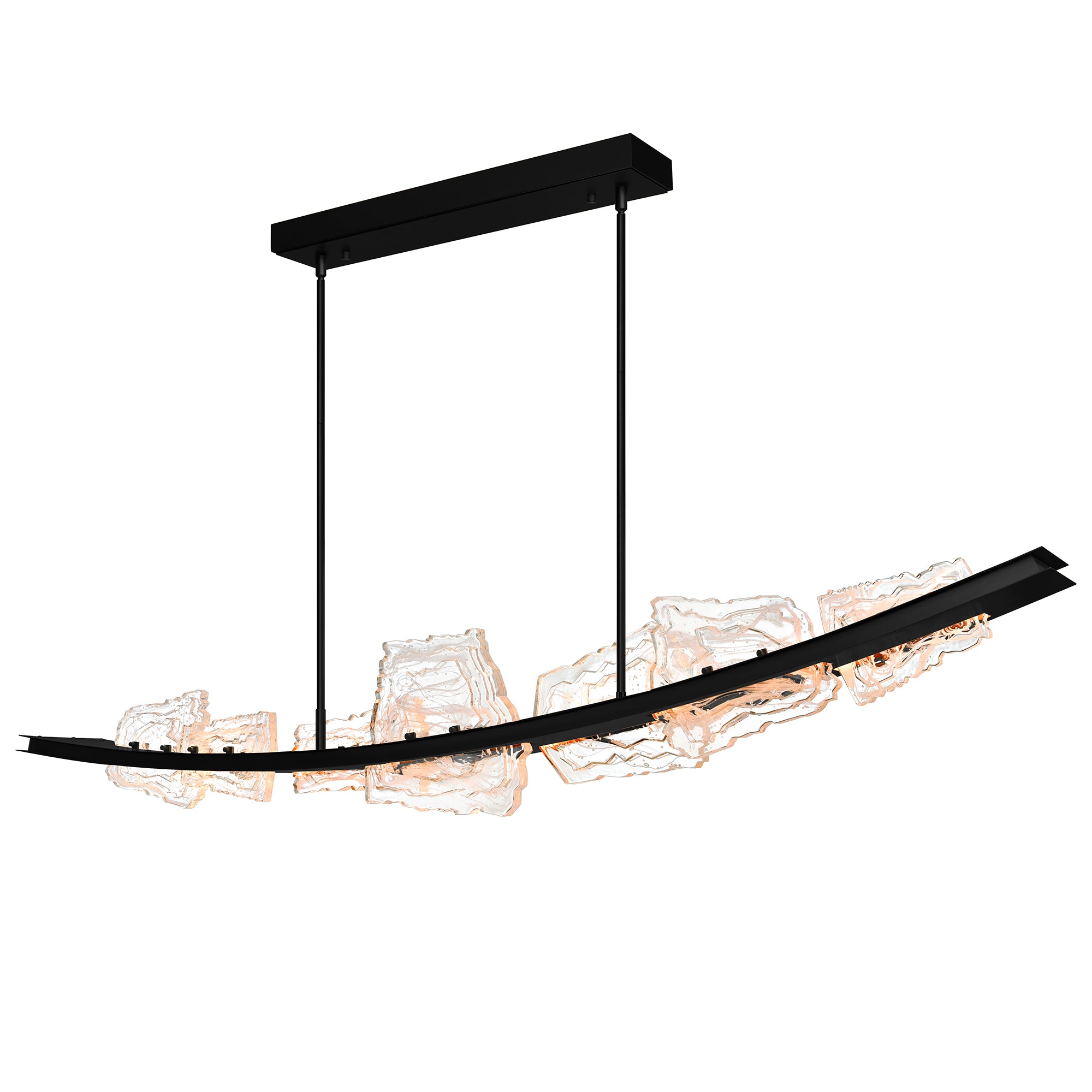 Arcus Chandeliers LED Black 70in Glass