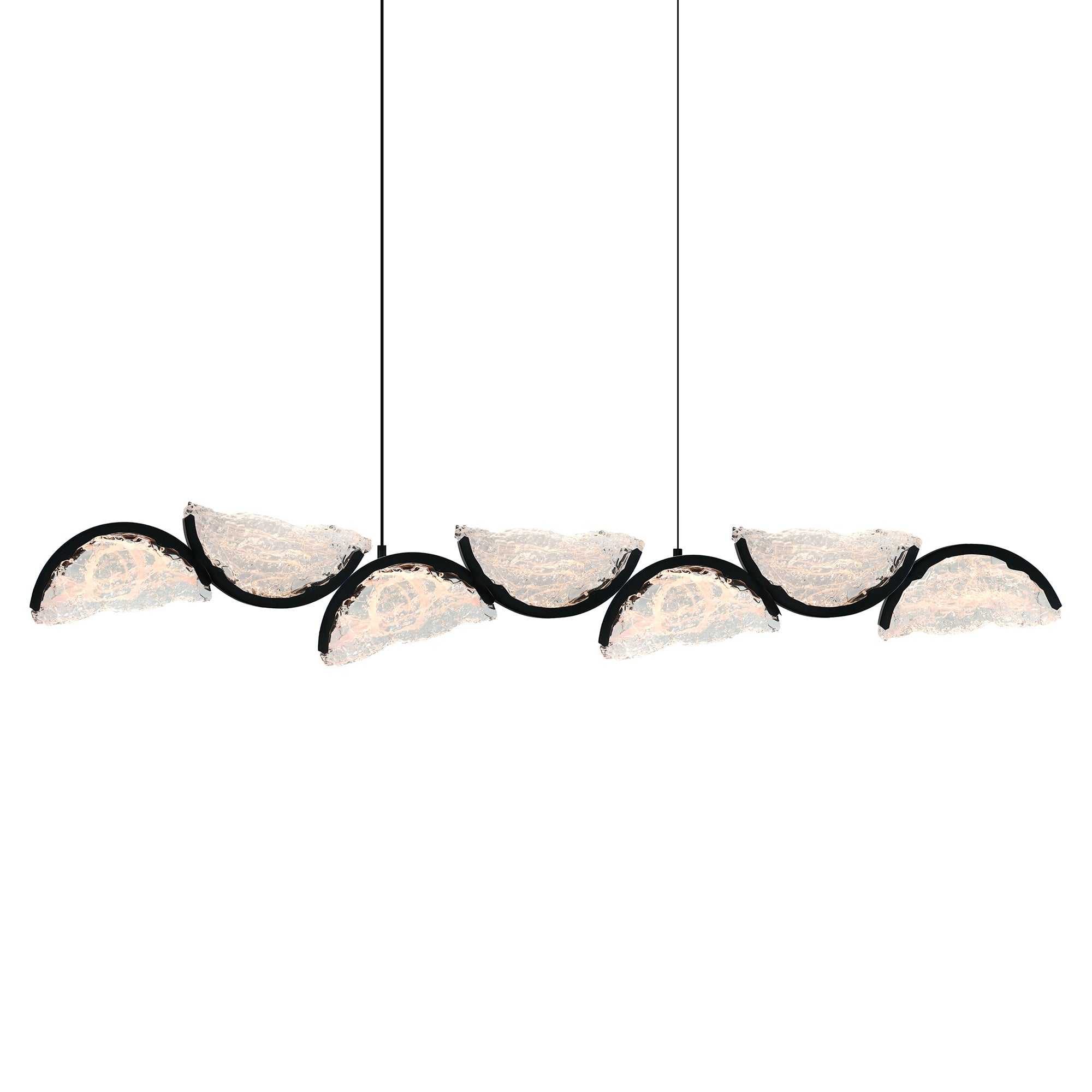 Moon Chandeliers Black Handcrafted LED 54in