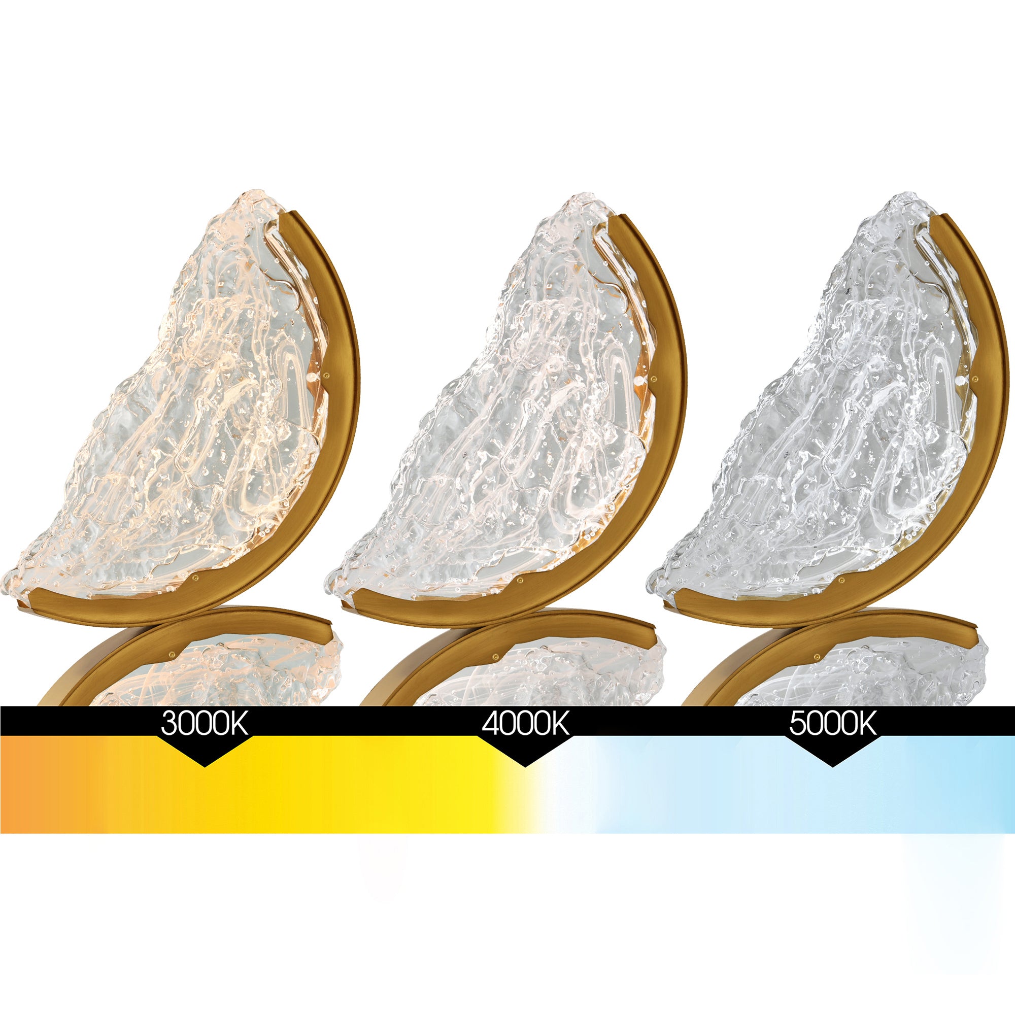 Moon Chandeliers 54in Brass Handcrafted Glass