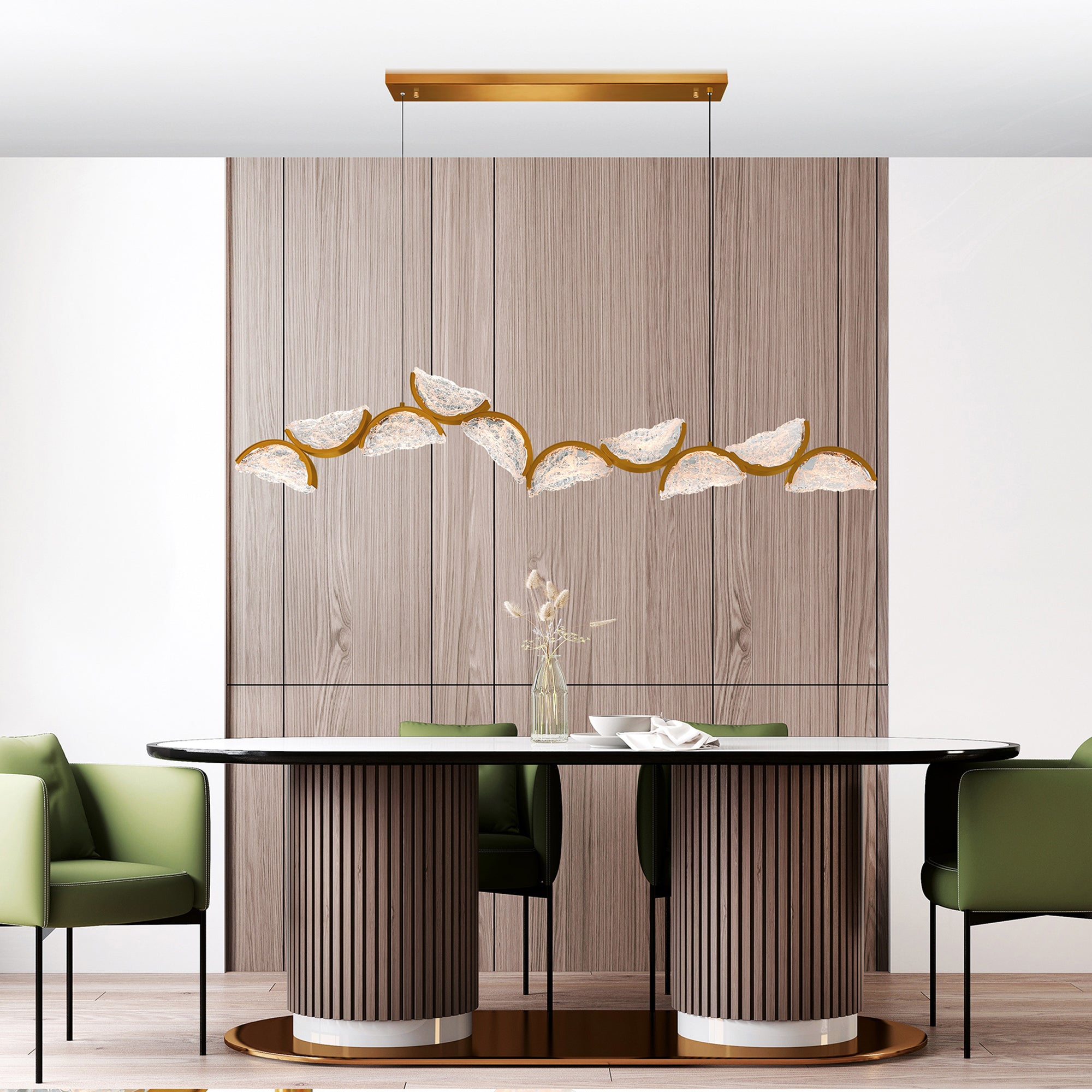 Moon Chandeliers Brass Handcrafted Glass