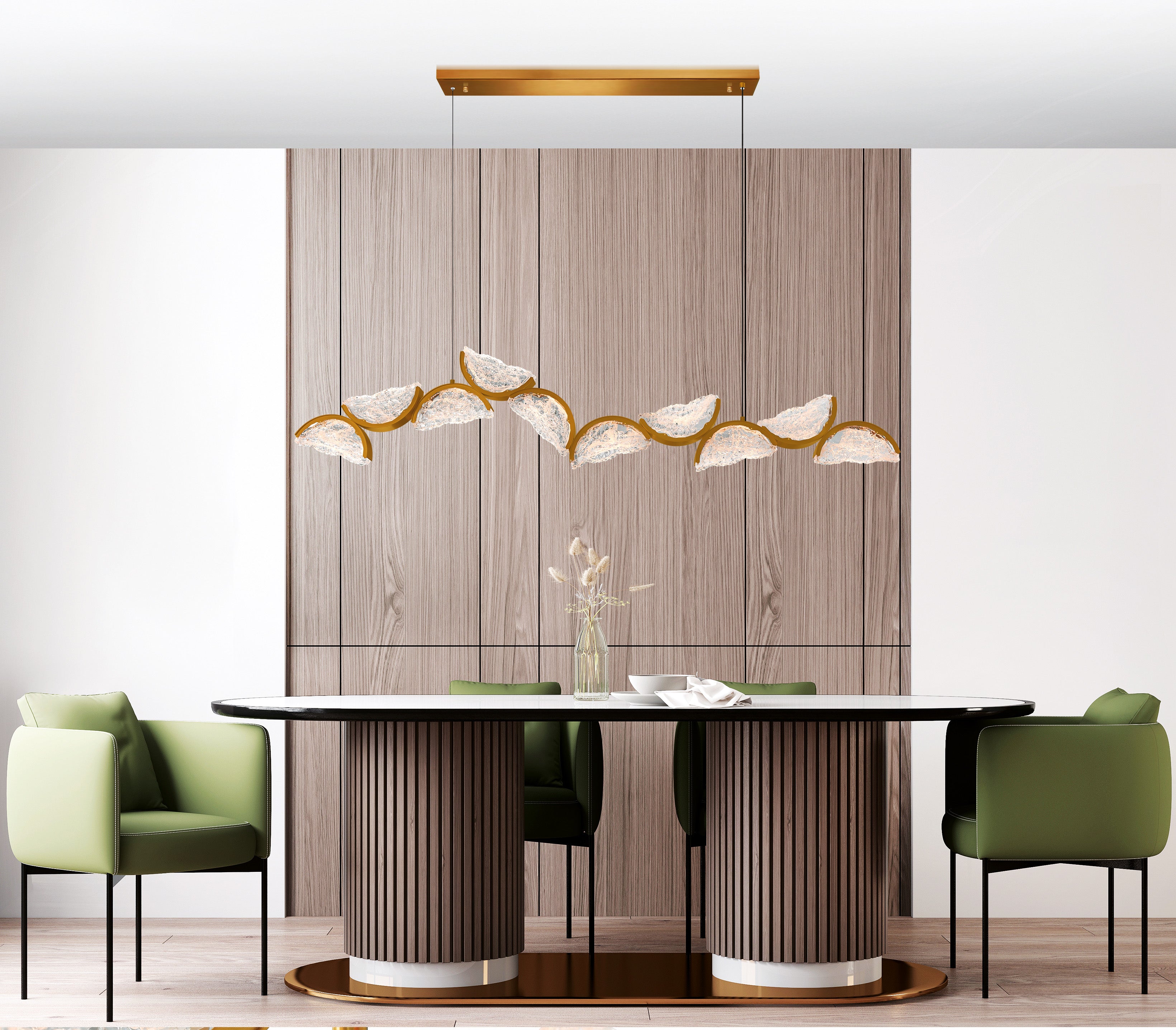 Moon Chandeliers Brass Handcrafted Glass