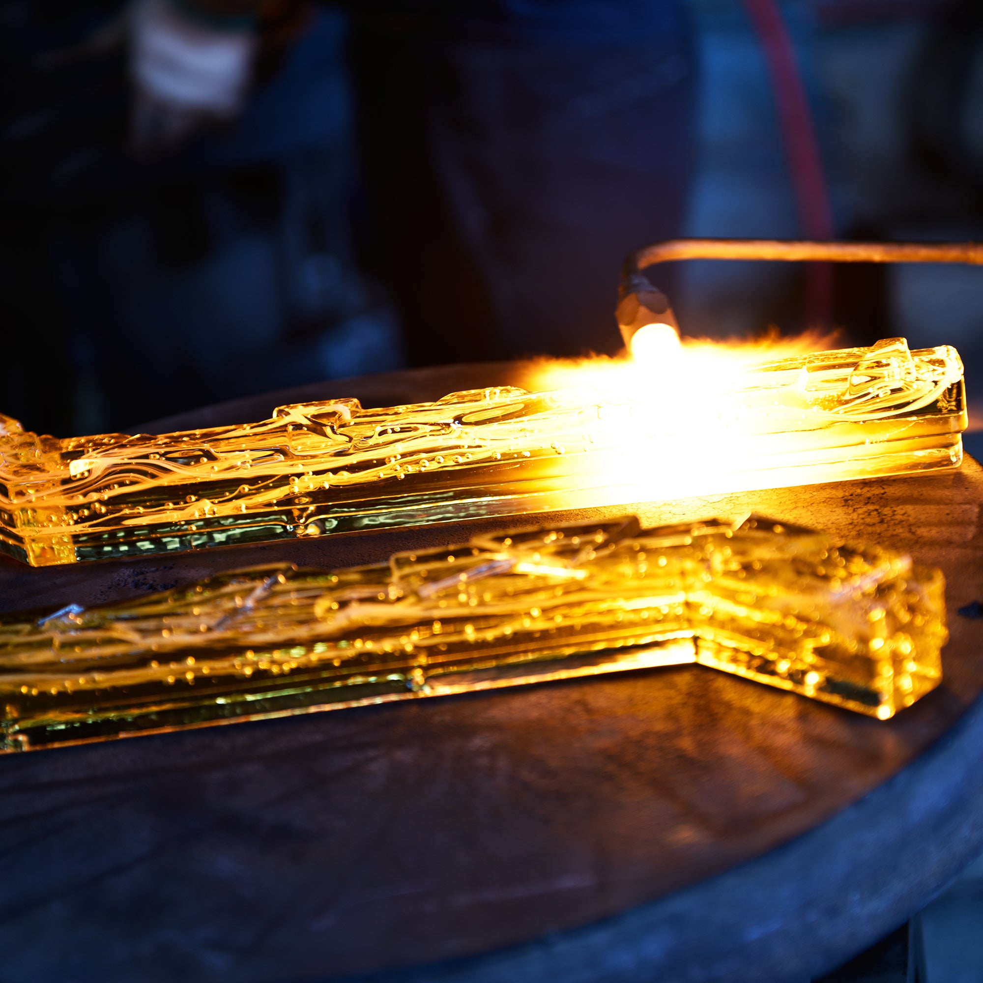 Contour Vanity Lights Brass Handcrafted Glass