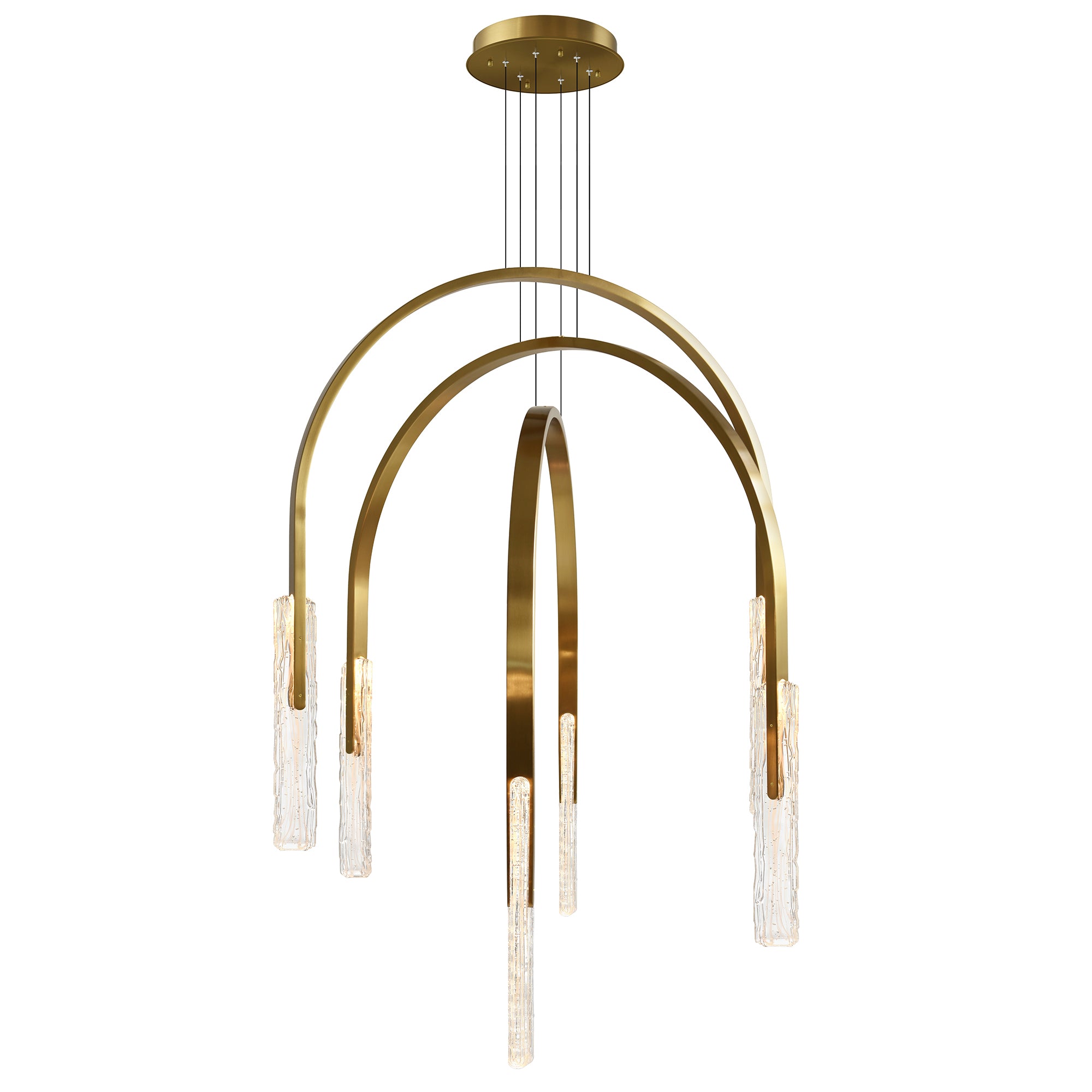 Curva Chandeliers Brass 38in LED