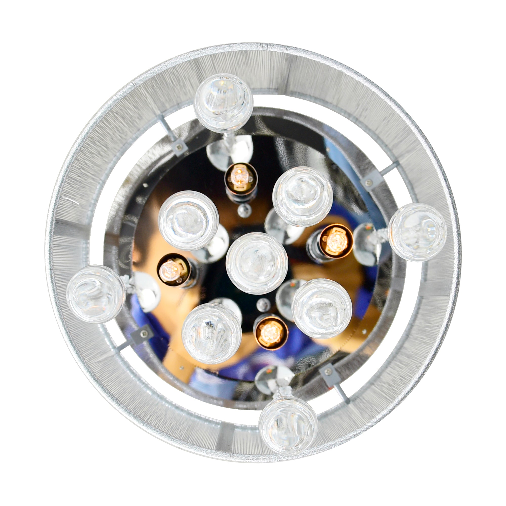 Water Drop 4 Light Chrome Flush Mount with Silver Shade