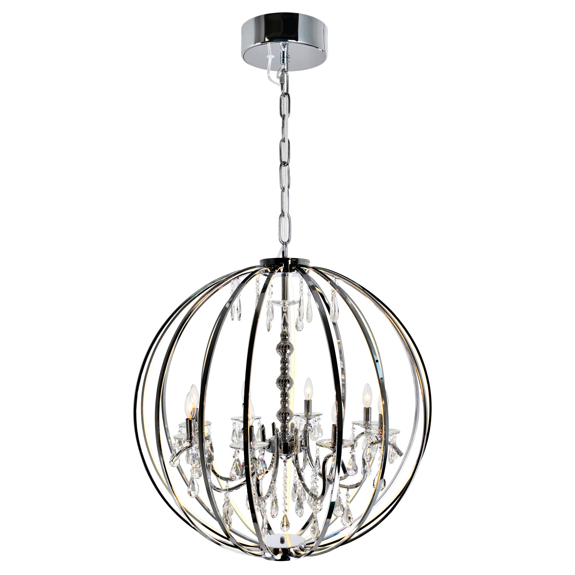 Abia Chandeliers Chrome 8 Lights