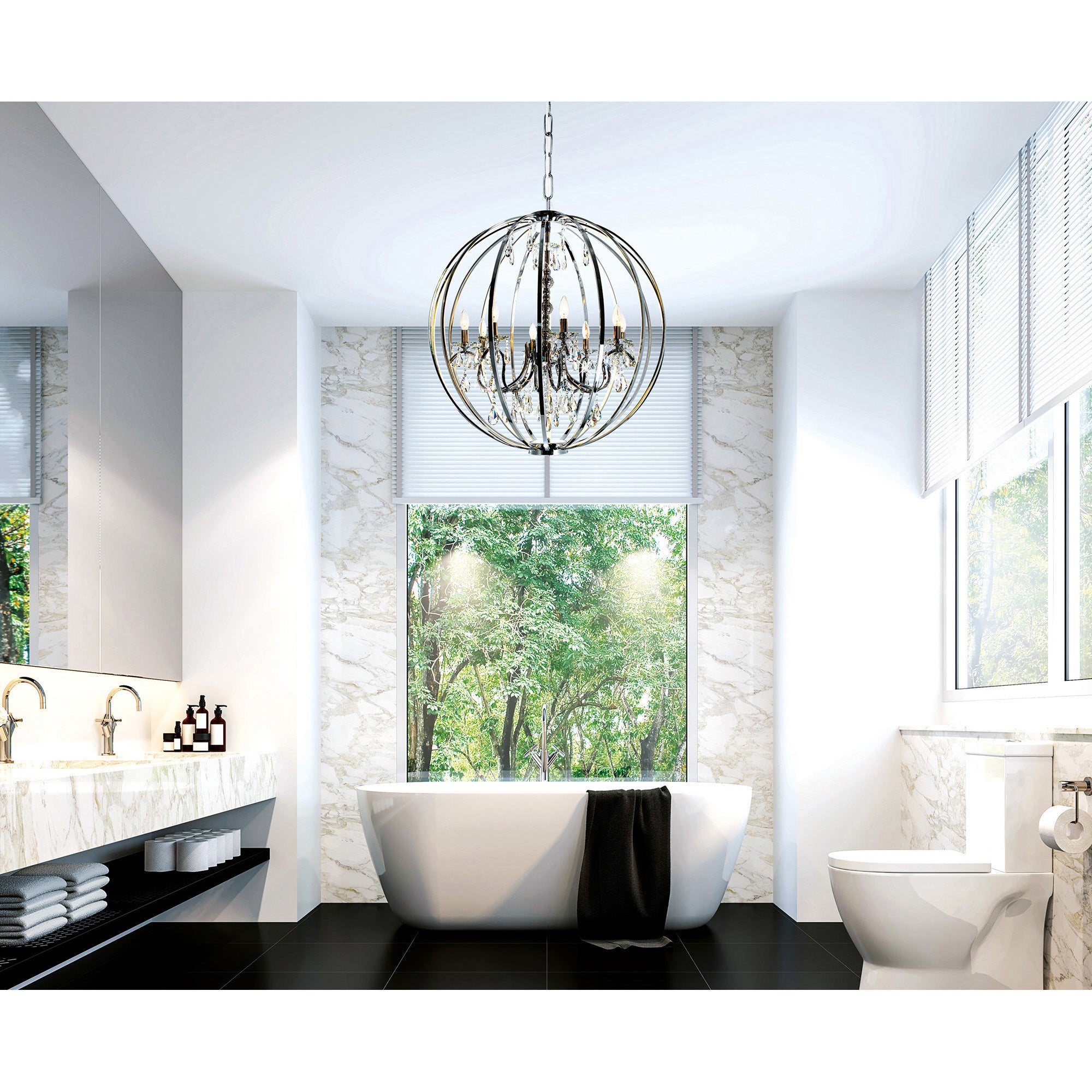 Abia Chandeliers Chrome 8 Lights