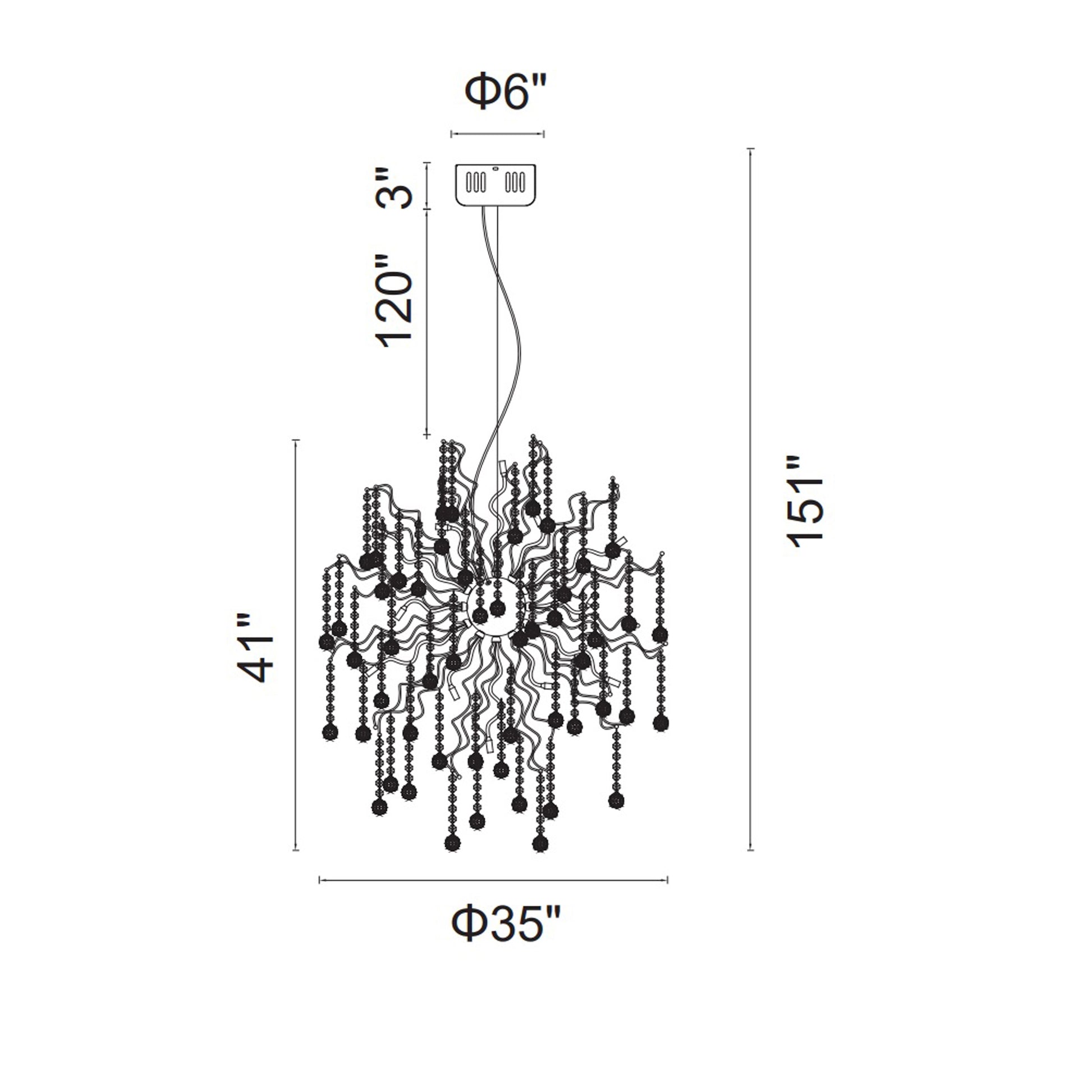 Cherry Blossom 32 Light Chrome Chandelier
