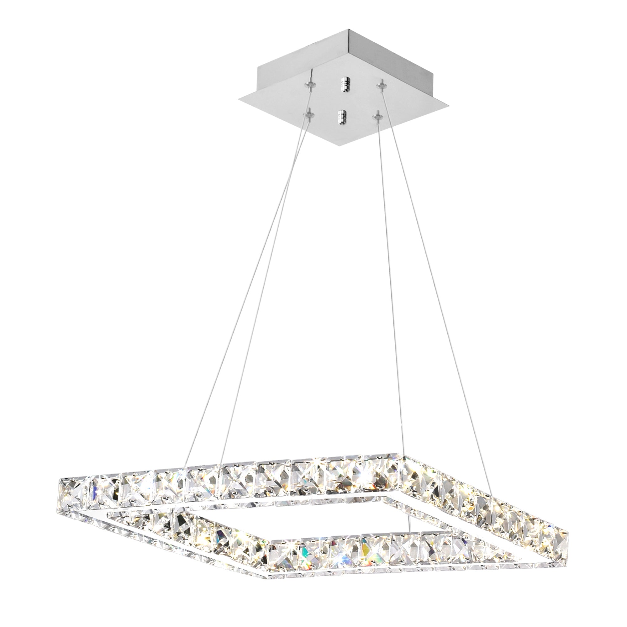 Ring 1 Light 15in Square Chrome Chandelier