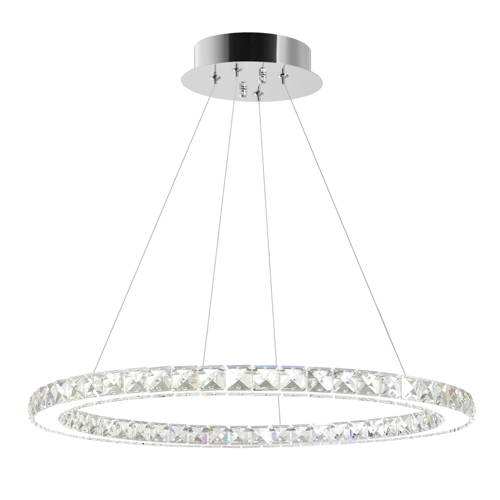 Ring Integrated LED 24in Chrome Chandelier