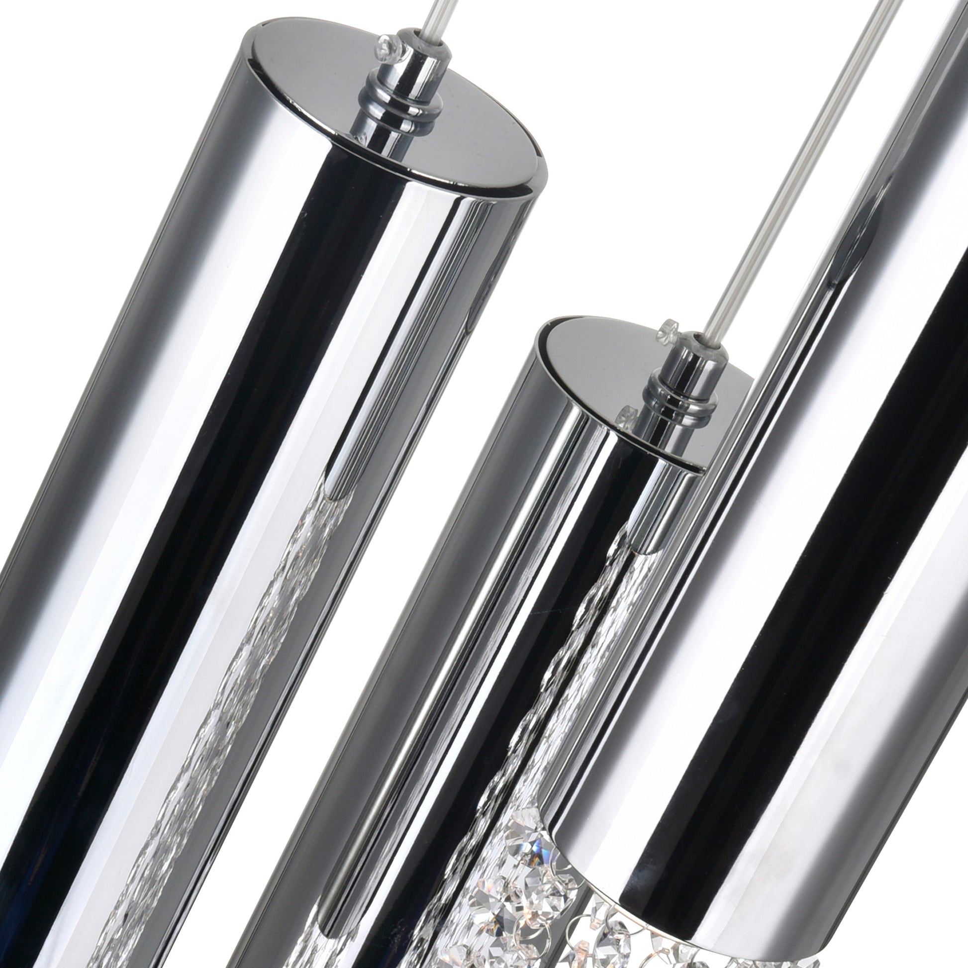 Extended 9 Light 20in Chrome Pendant Light