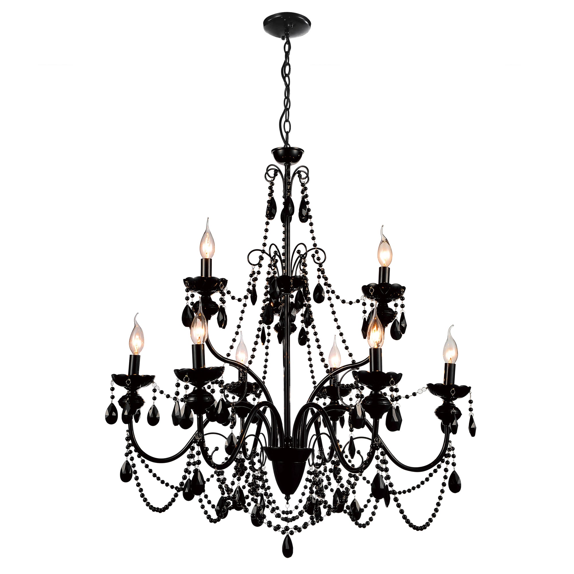 Keen Chandeliers 9 Light Black Finish