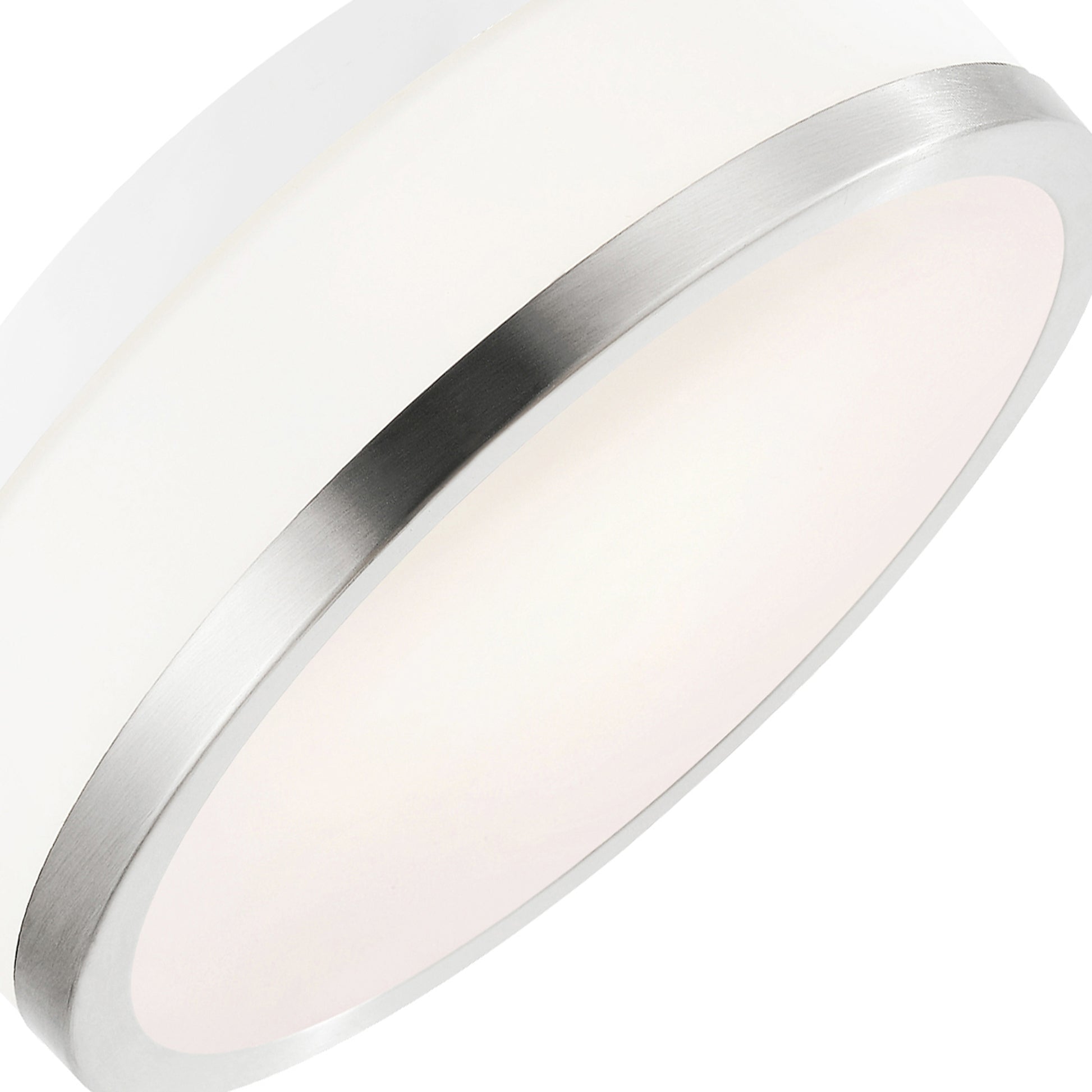 Frosted 1 Light 8 Inch Nickel Flush Mount Drum Shade
