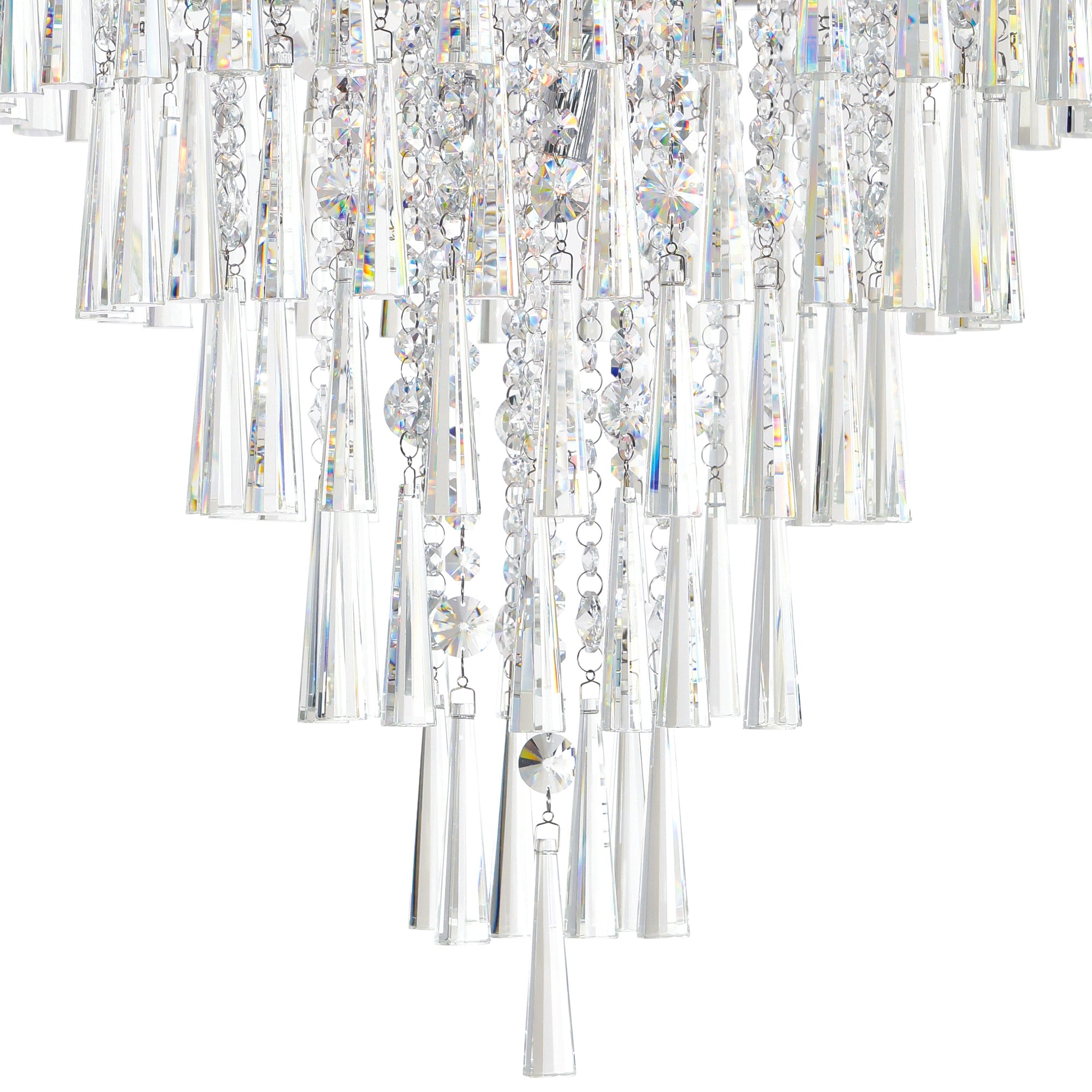 Franca 8 Light Chrome Flush Mount 22in With Off White Shade