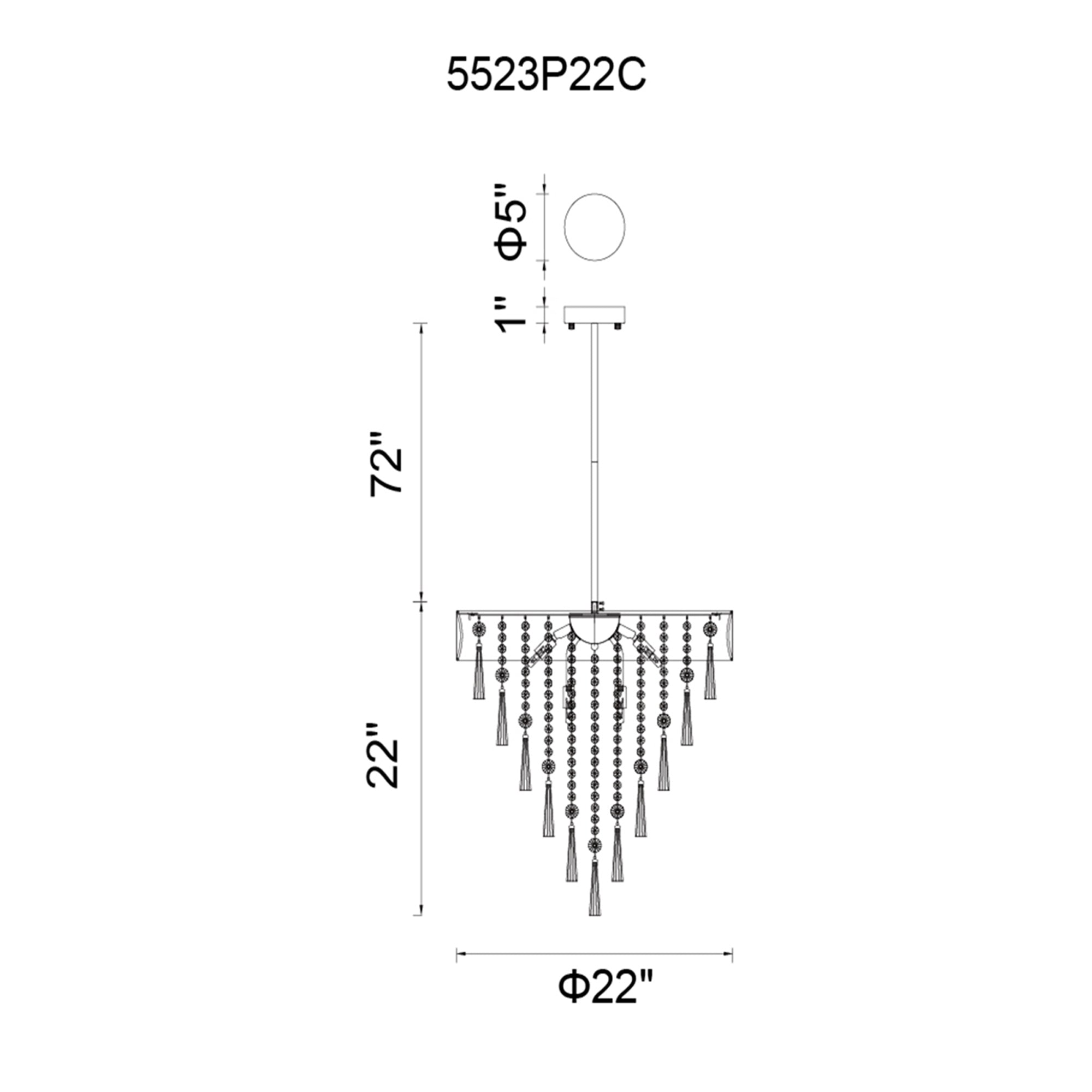 Franca 8 Light 22 Inch Chrome Chandelier with Off White Drum Shade