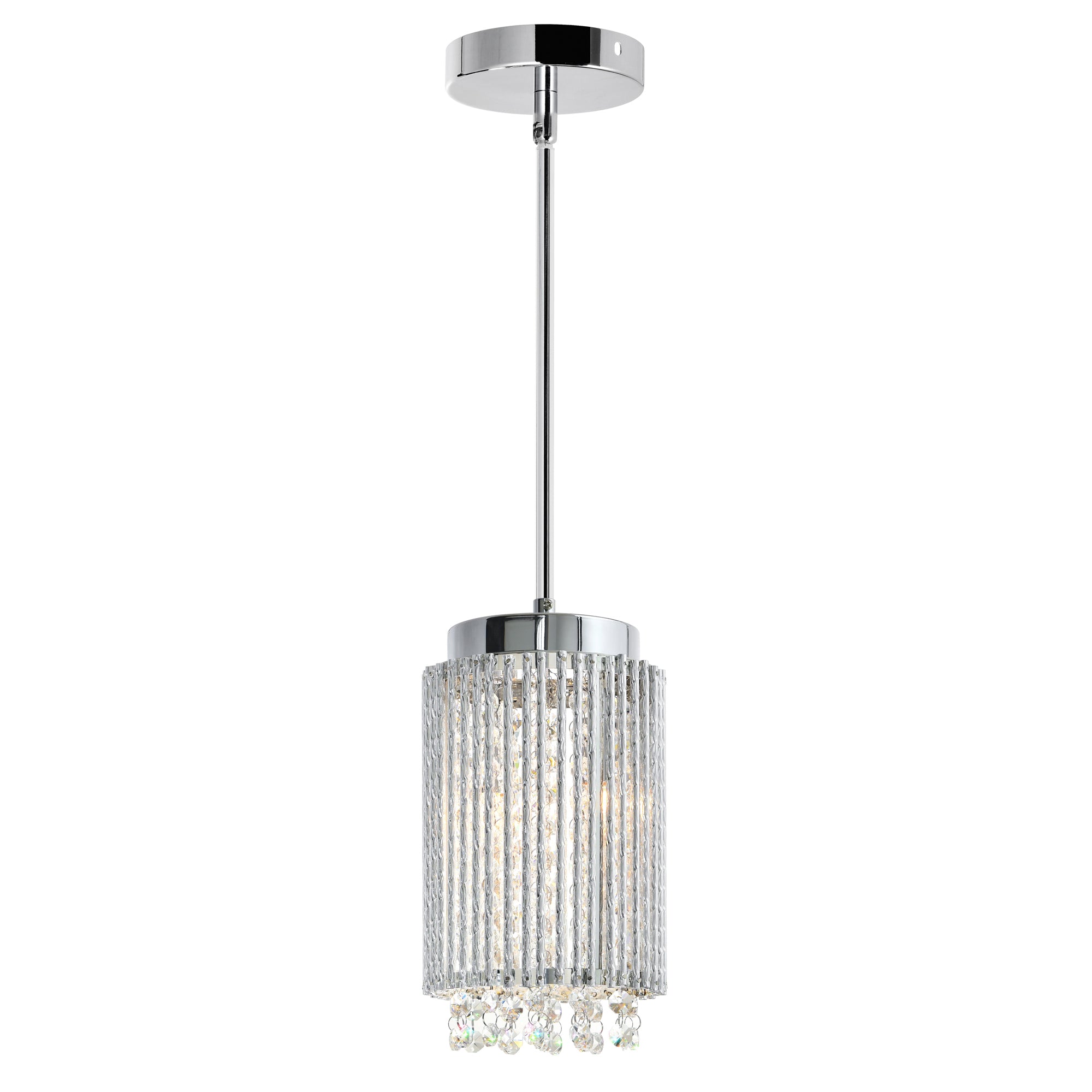 Claire 2 Light Drum Shade Mini Pendant With Chrome Finish