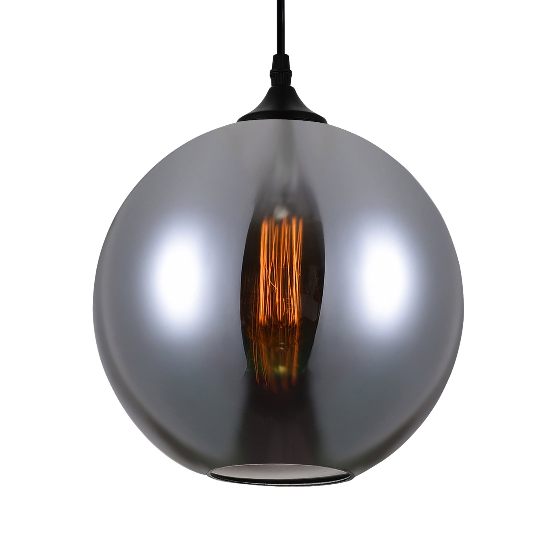 Glass 1 Light 10in Smoke Pendant Light