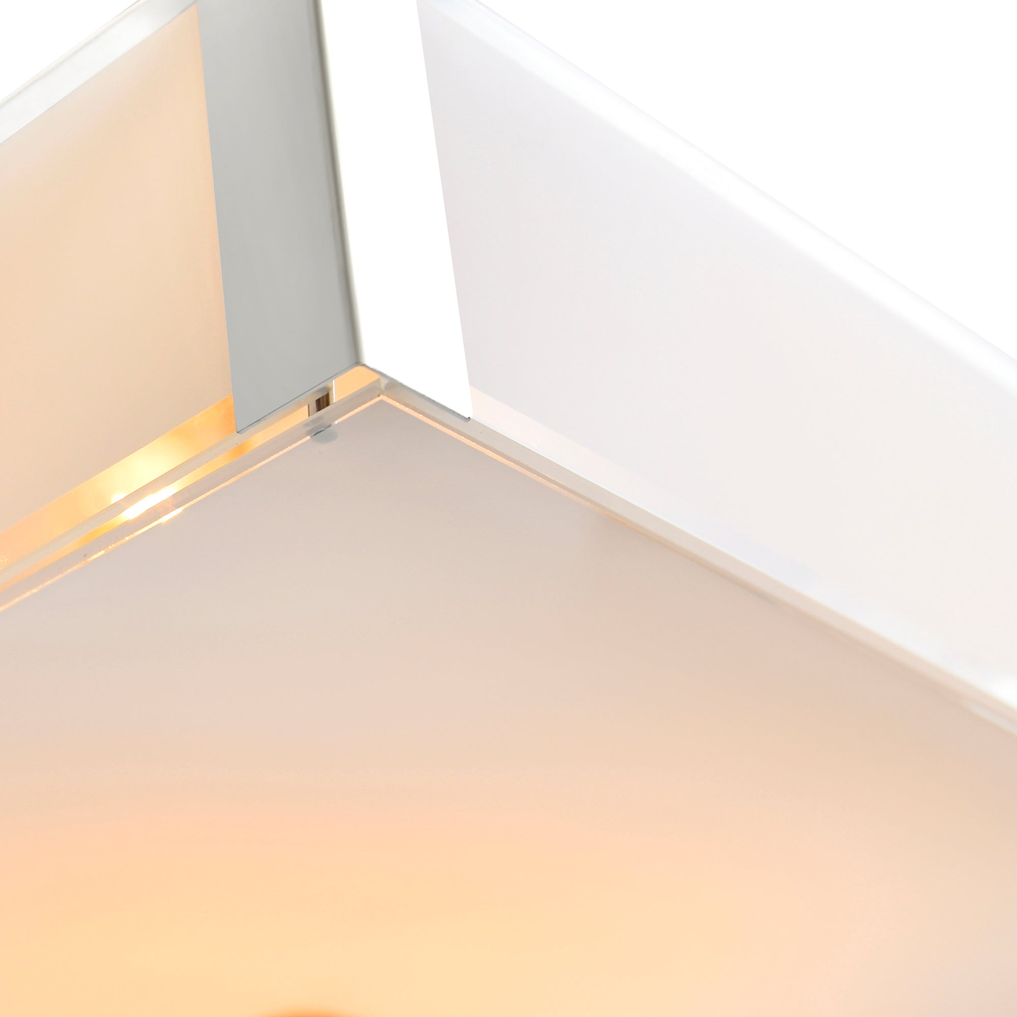 Lucie 4 Light 17in Chrome Flush Mount Square Drum Shade