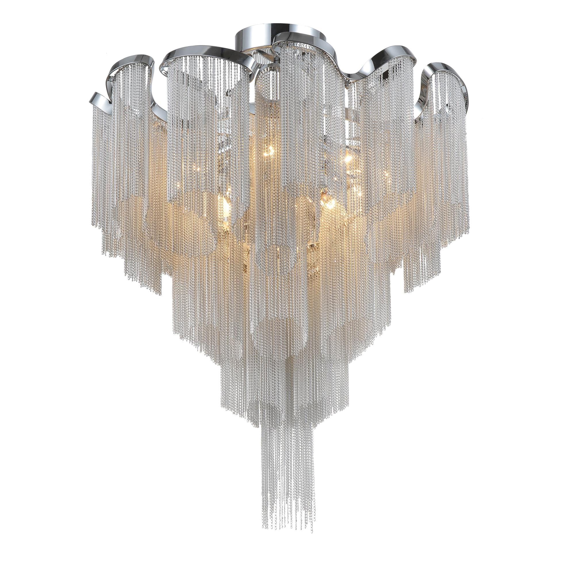 Floral 13 Light 24in Chrome Flush Mount Ceiling Fixture