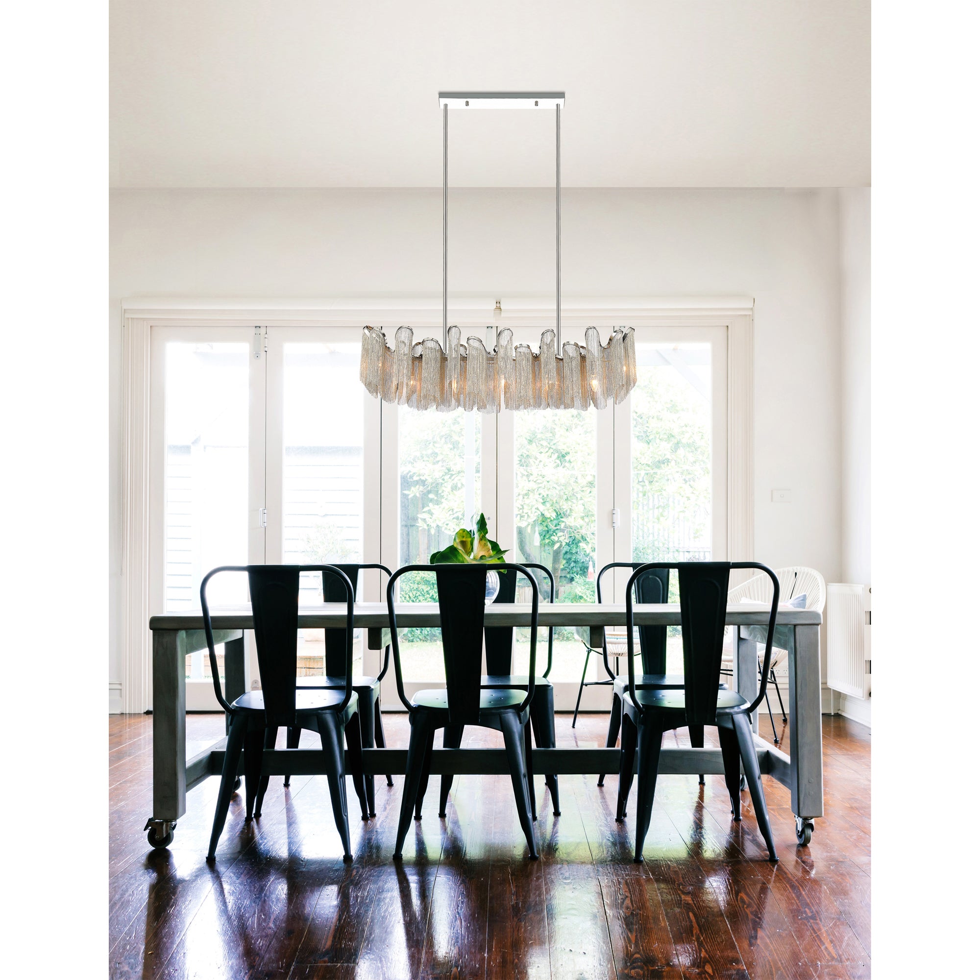 Daisy 7 Light 47 Inch Chrome Chandelier