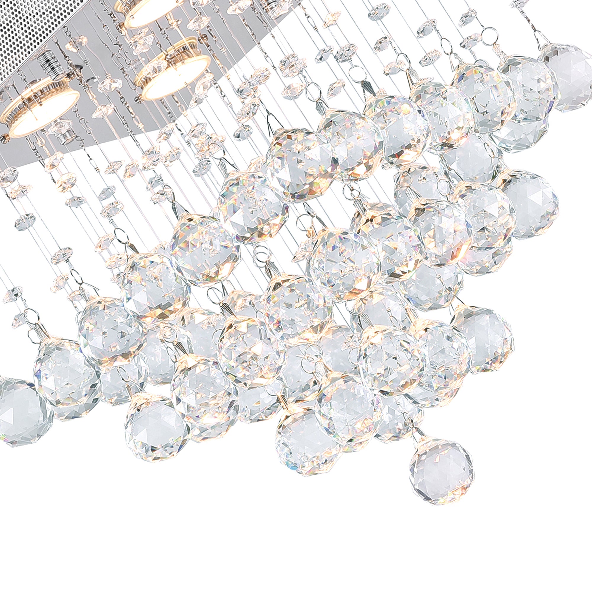 Square 4 Light Chrome Chandelier