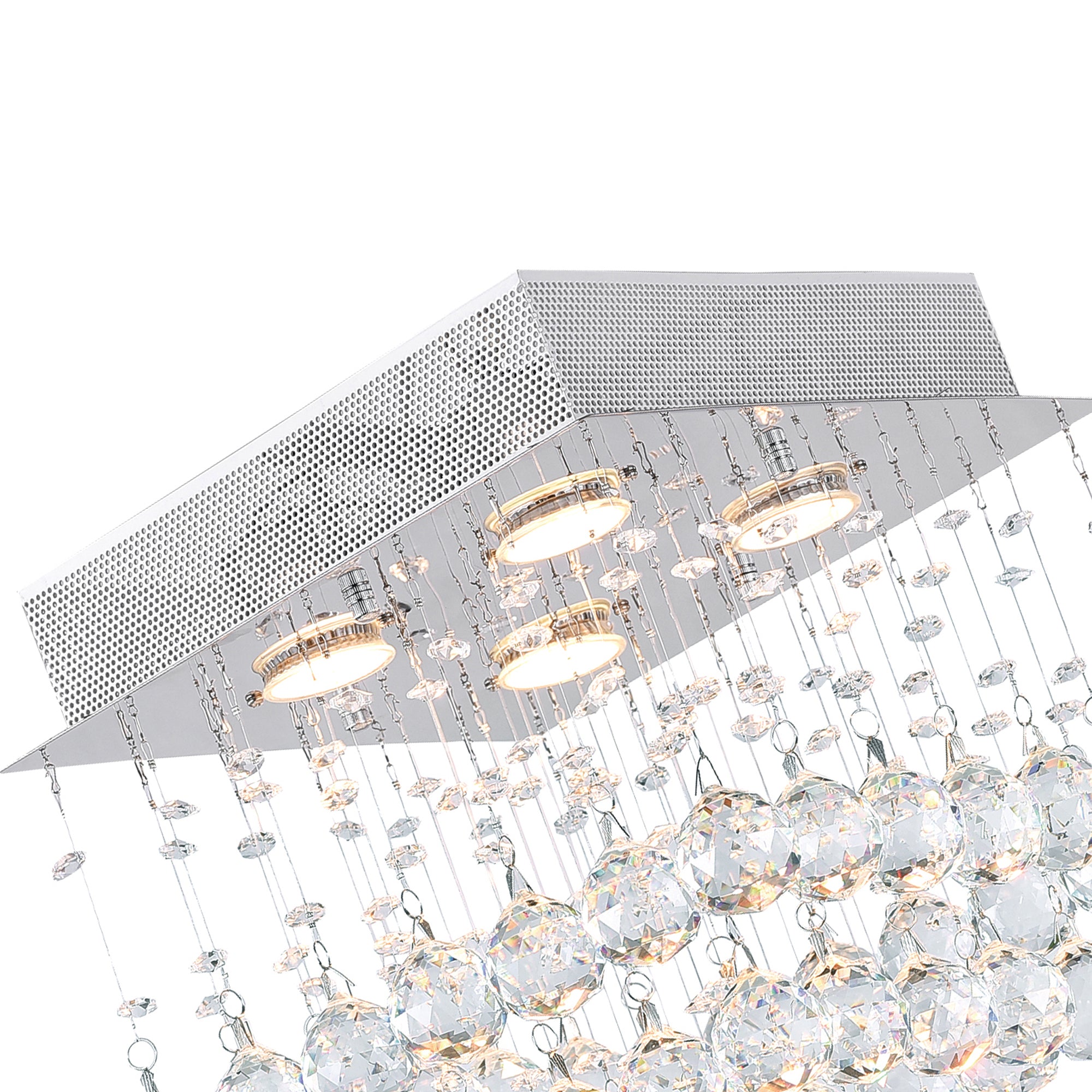 Square 4 Light Chrome Chandelier