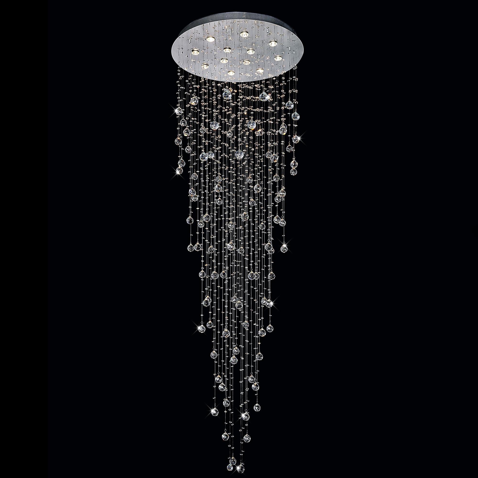 Rain Chandeliers 12 Light Chrome Finish