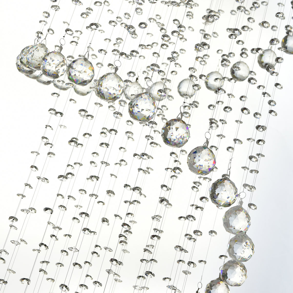 Spiral 12 Light Chrome Chandelier With Clear Crystal Design