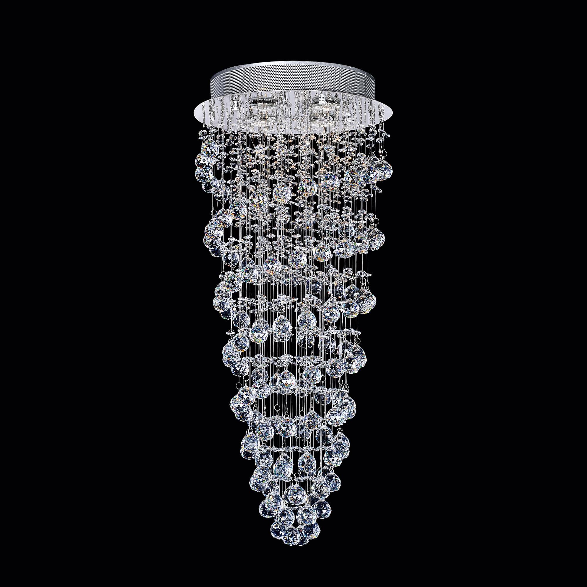 Double Spiral 4 Light Chrome Chandelier