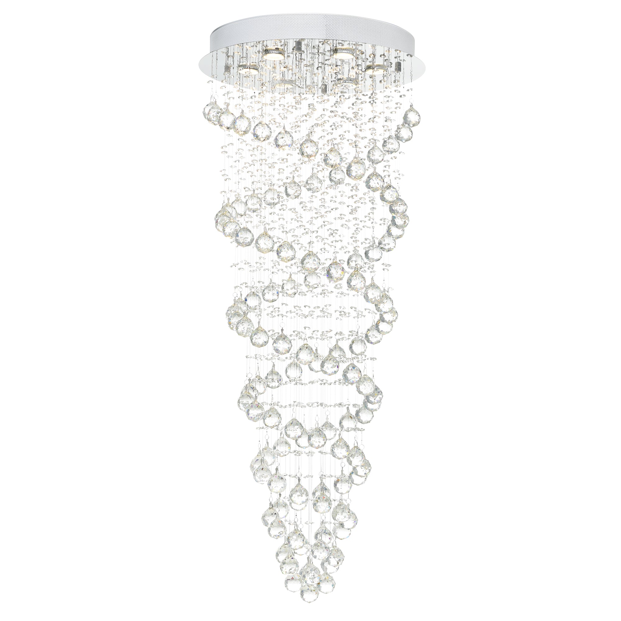 Double Chandeliers Spiral 6 Light Chrome