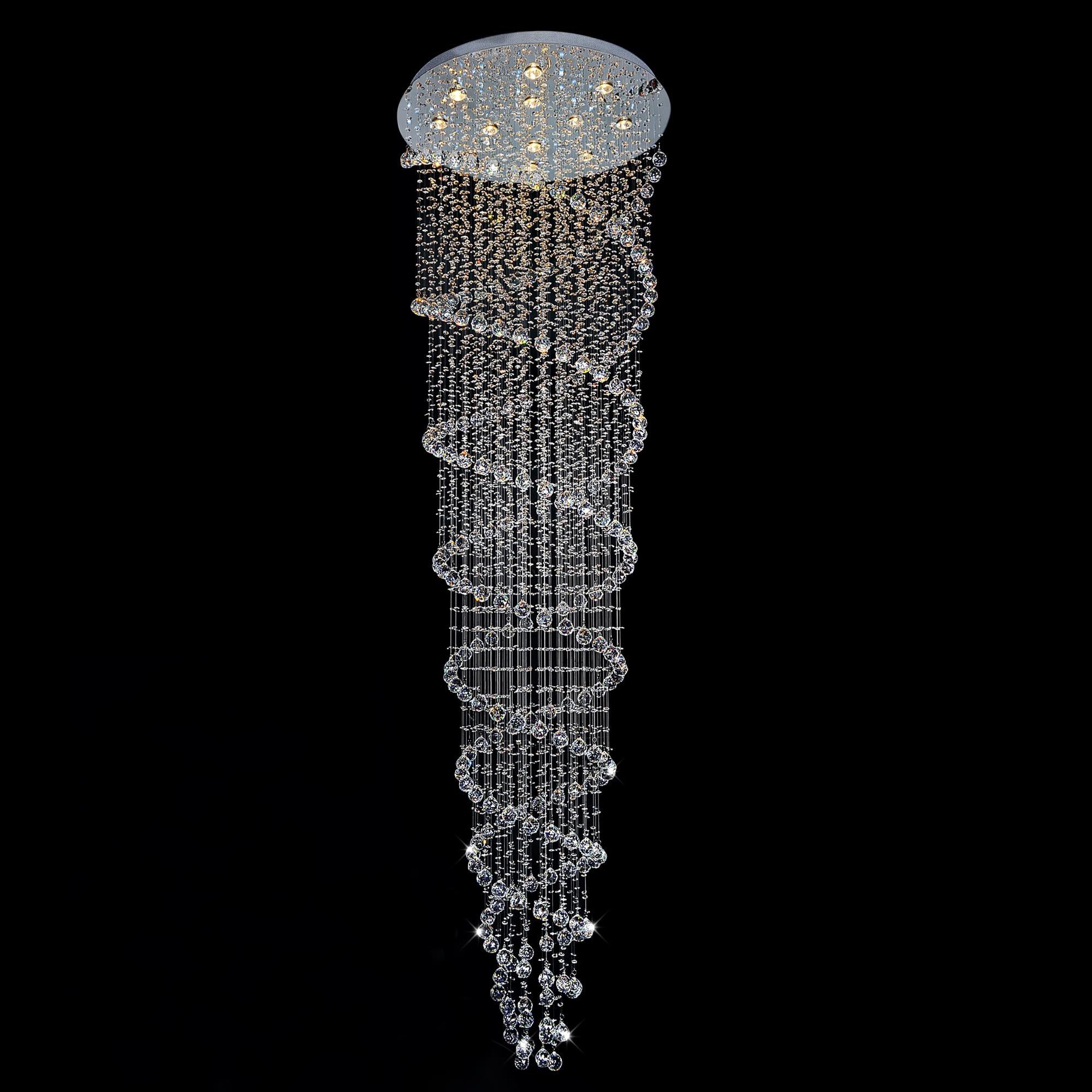 Double Chandeliers Chrome 12 Lights