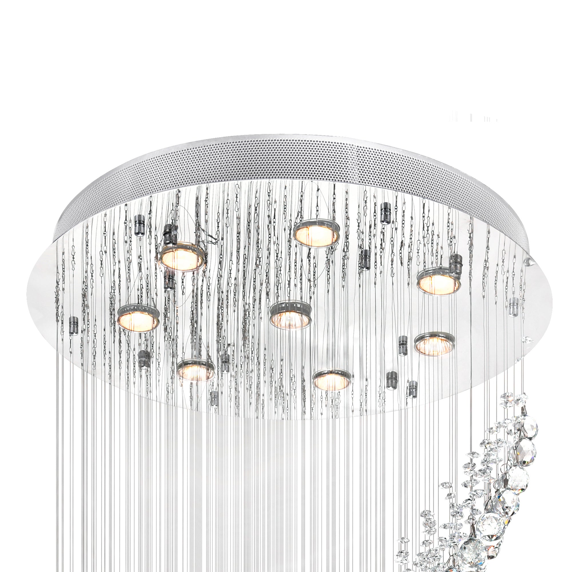Ribbon 8 Light Chrome Chandelier With Sculpted Chrome Finish